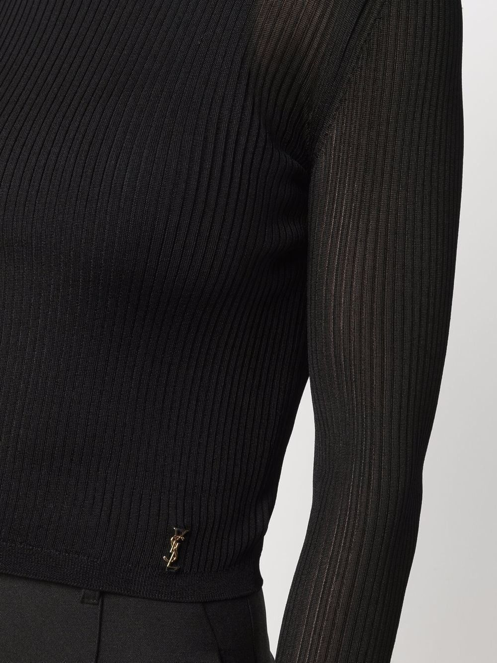 Saint Laurent Paris o1s1wg110425 699884 Cassandre Top In Ribbed Knit Sweater Size XL / US 12-14 / IT 48-50 - 6 Thumbnail