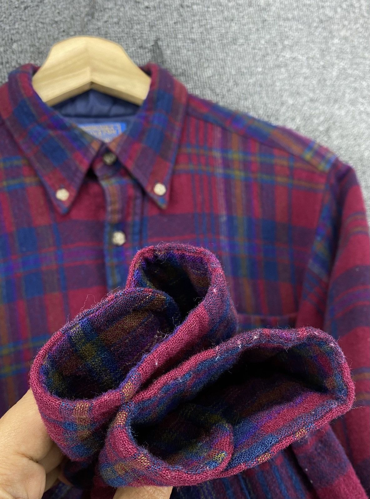 Pendleton Vintage Pendleton Wool Flannel Shadow Plaid Shirts Button Up Size M / US 6-8 / IT 42-44 - 9 Thumbnail