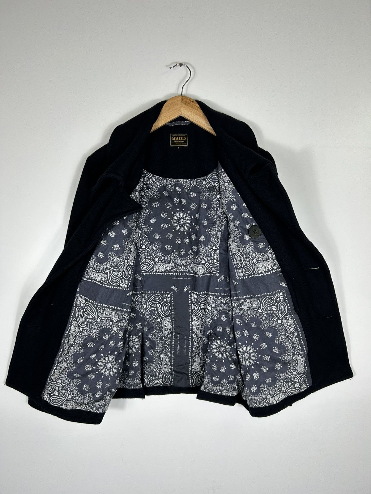 SSDD FUCT SSDD Wool Peacoat Jacket | Navy Blue Bandana Lining Size US S / EU 44-46 / 1 - 10 Thumbnail