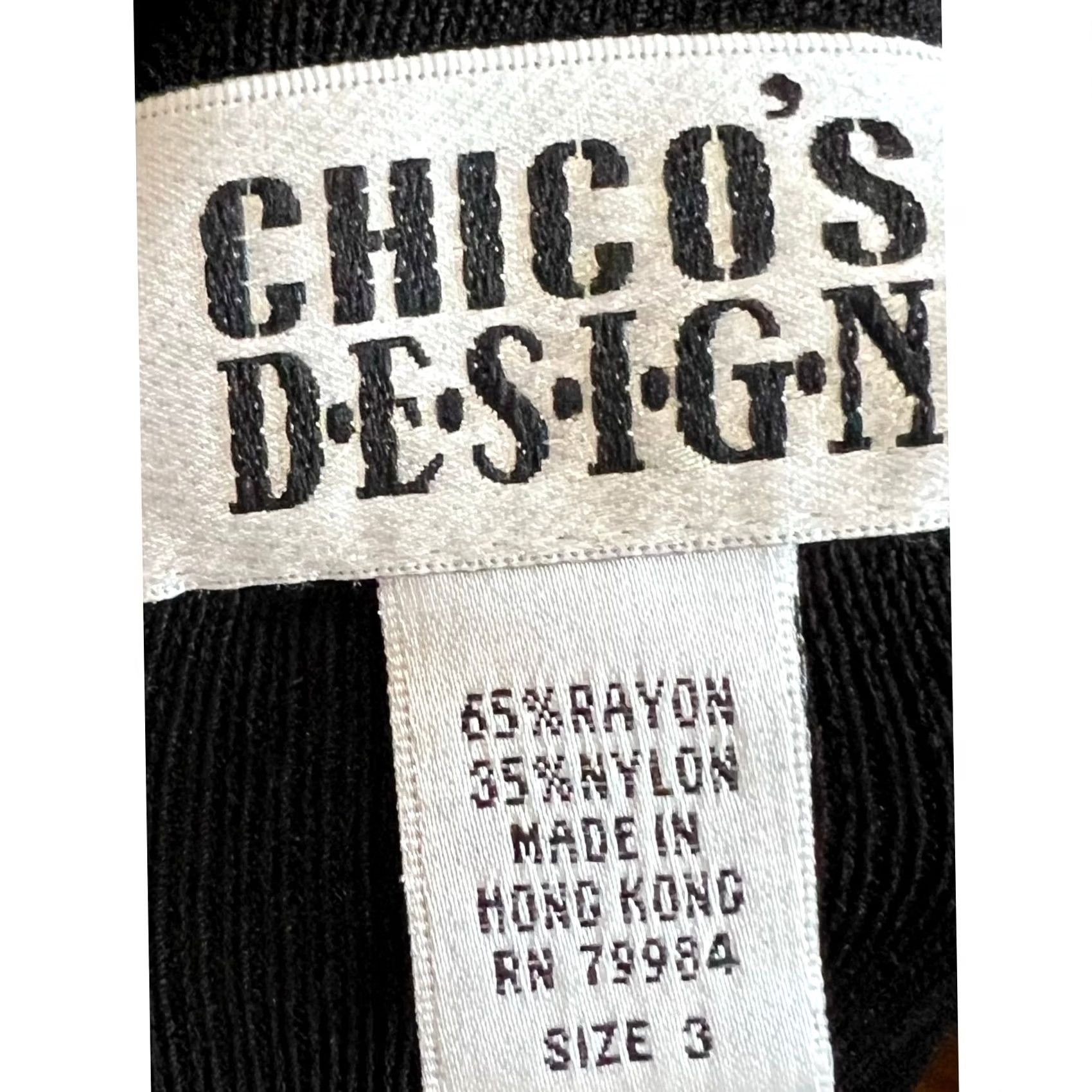 Vintage VINTAGE Chico’s Design Button-Front Top Women’s XL Black Rayon Nylon Knit Shirt Size XL / US 12-14 / IT 48-50 - 7 Thumbnail