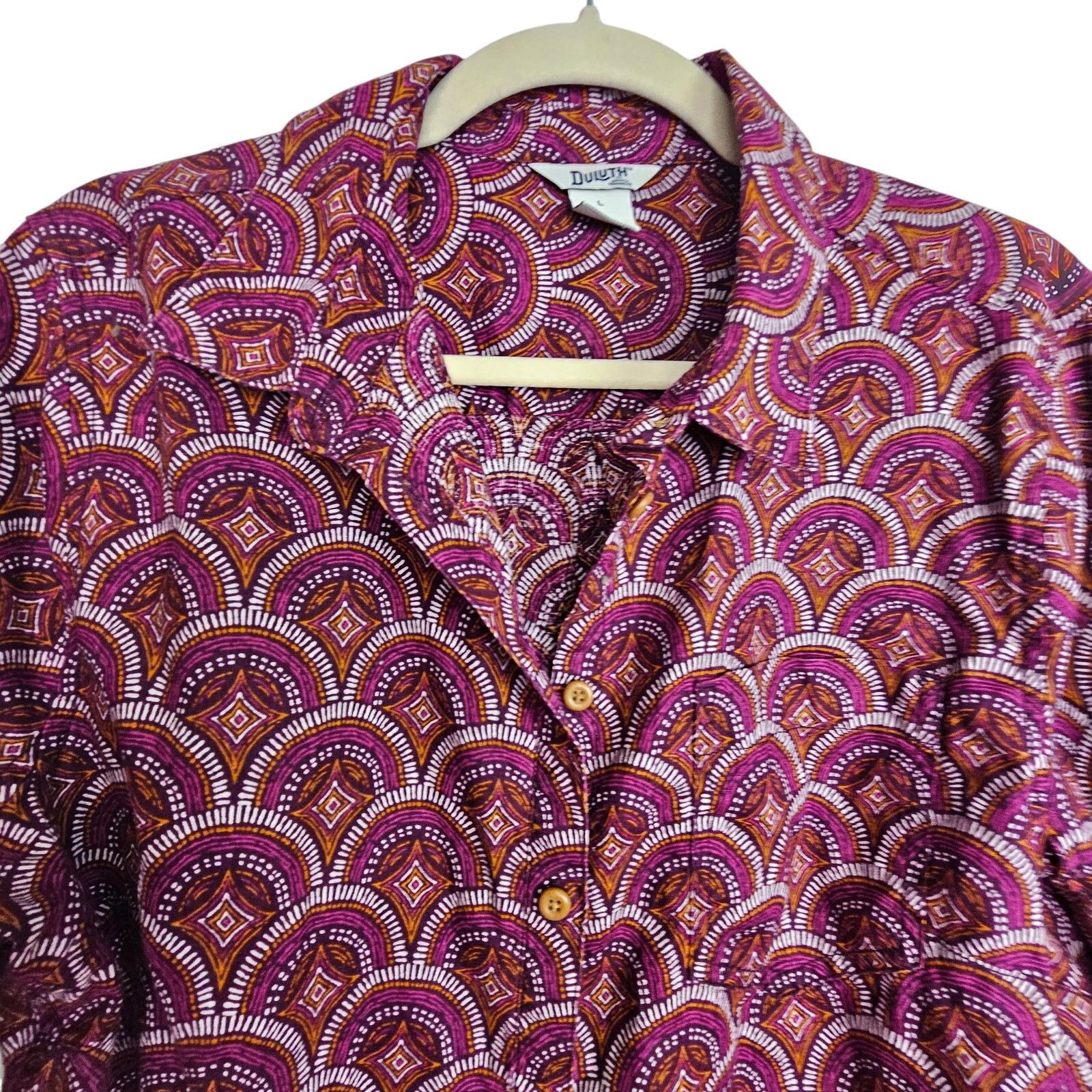 Duluth Trading Company Duluth Trading Co Tunic Top Women L Purple Patterned Artisan Size L / US 10 / IT 46 - 2 Thumbnail