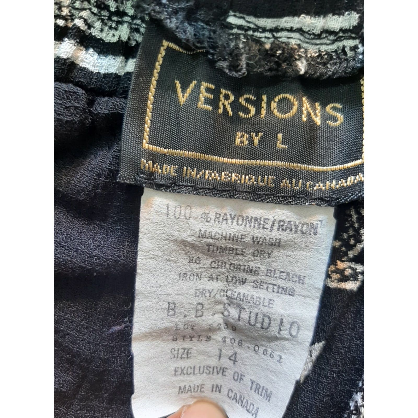 Vintage VINTAGE BB Studio Versions Pants Womens 14 Black Rayon Dress Pants Women Size 36" / US 14 / IT 50 - 4 Thumbnail