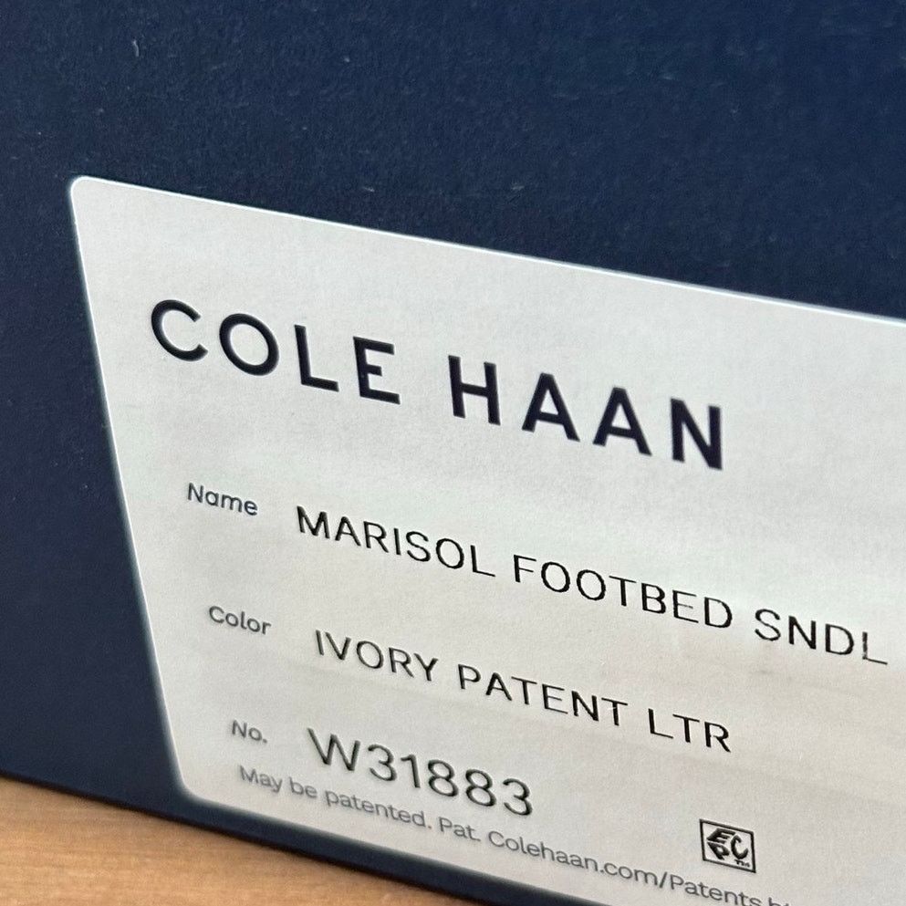 Cole Haan Cole Haan Marisol Footbed Sandals Ivory Patent Leather 6 Size US 6 / IT 36 - 9 Thumbnail