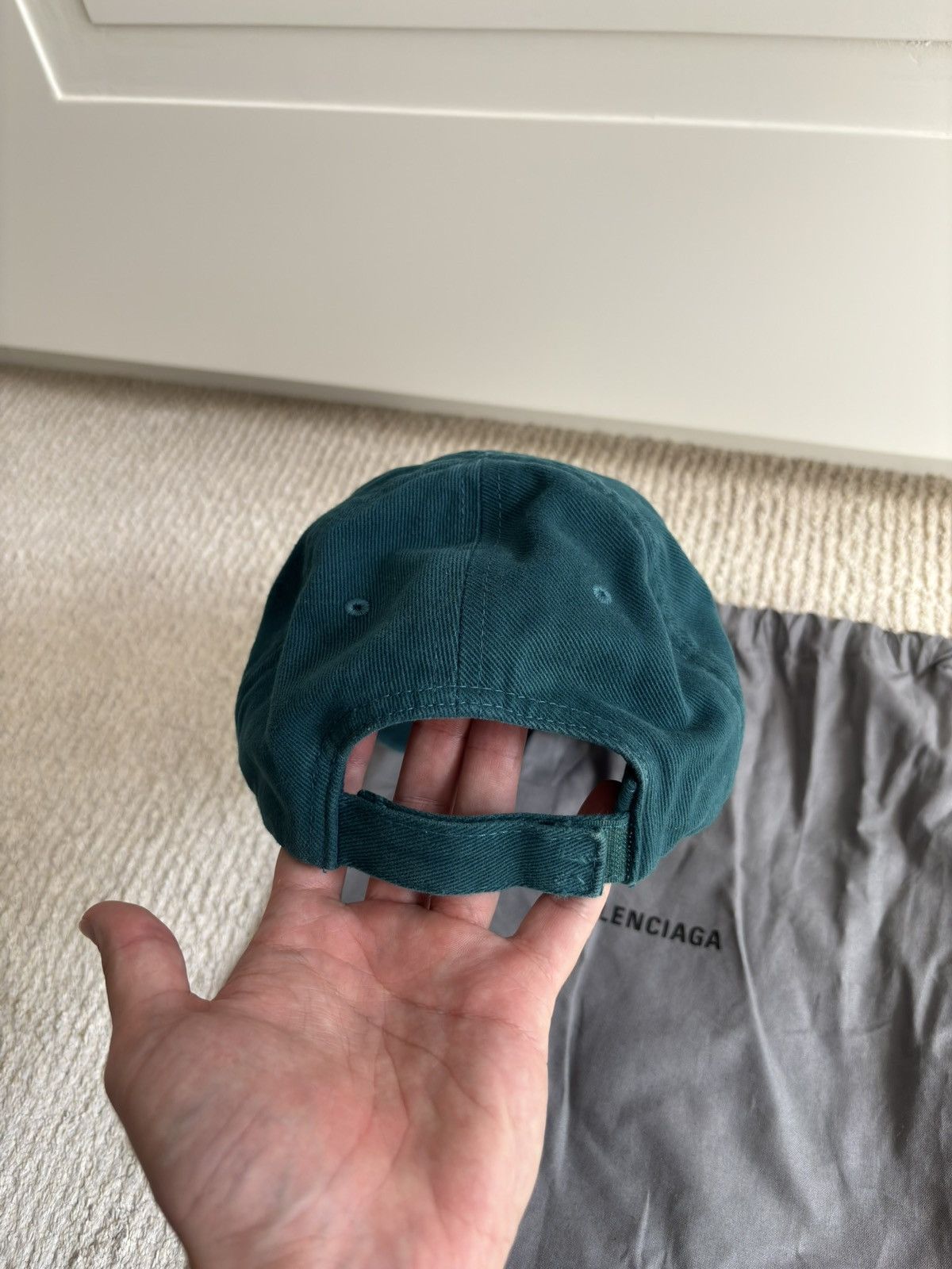 Balenciaga Balenciaga logo petrol blue distressed baseball cap Size ONE SIZE - 5 Thumbnail