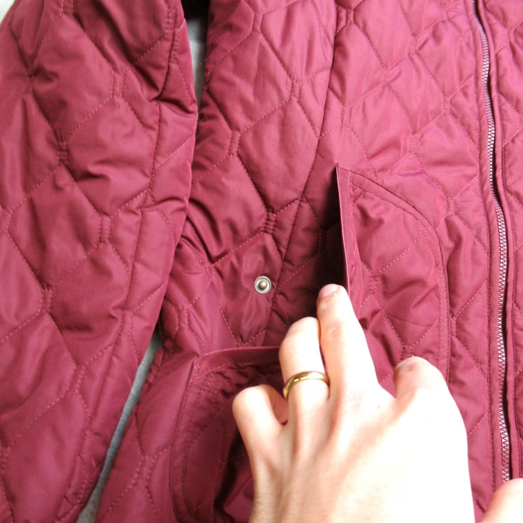 Eddie Bauer Eddie Bauer Jacket Womens Medium Red Quilted Lightweight Full Zip Pockets Coat Size M / US 6-8 / IT 42-44 - 7 Thumbnail