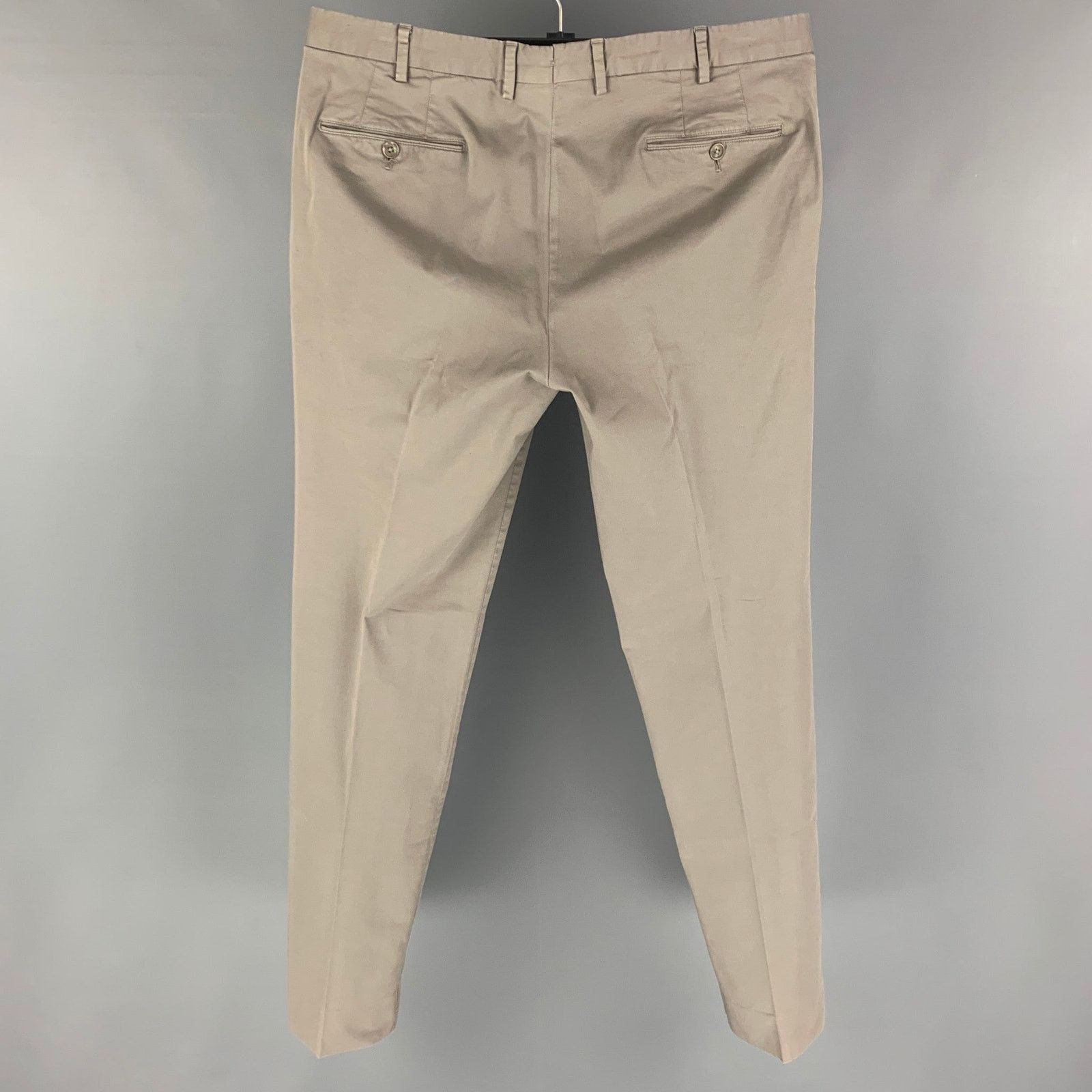 Other PT01 Size 36 Khaki Cotton Flat Front Casual Pants Size US 36 / EU 52 - 2 Thumbnail
