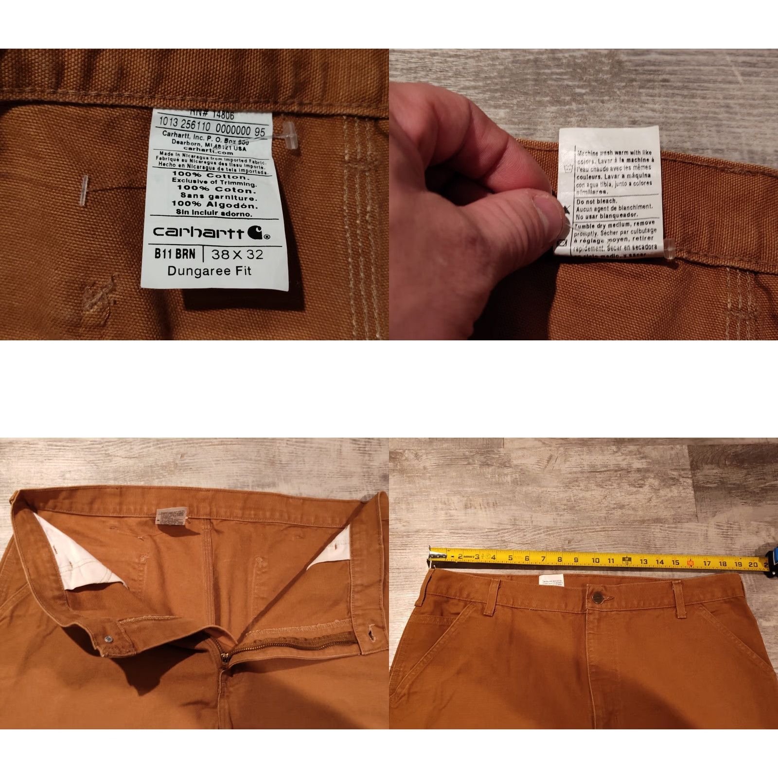 Carhartt Carhartt Regular Fit Duck Work Pants 38 x 32 Brown Carpenter Style Mens Size US 38 / EU 54 - 8 Thumbnail