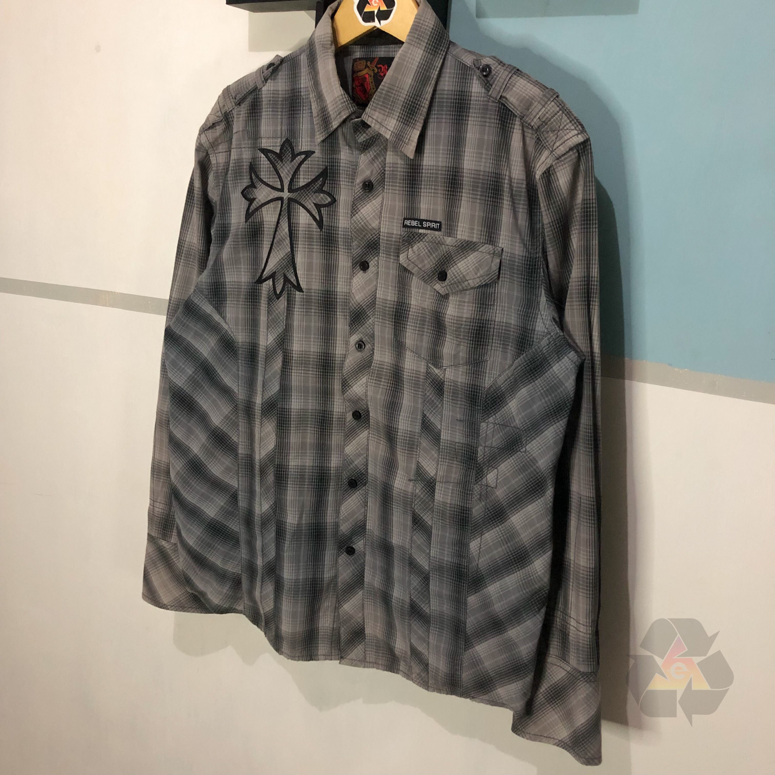 Other Vintage Rebel Spirit Long Sleeve Shirt Dead Stock Size US L / EU 52-54 / 3 - 3 Thumbnail