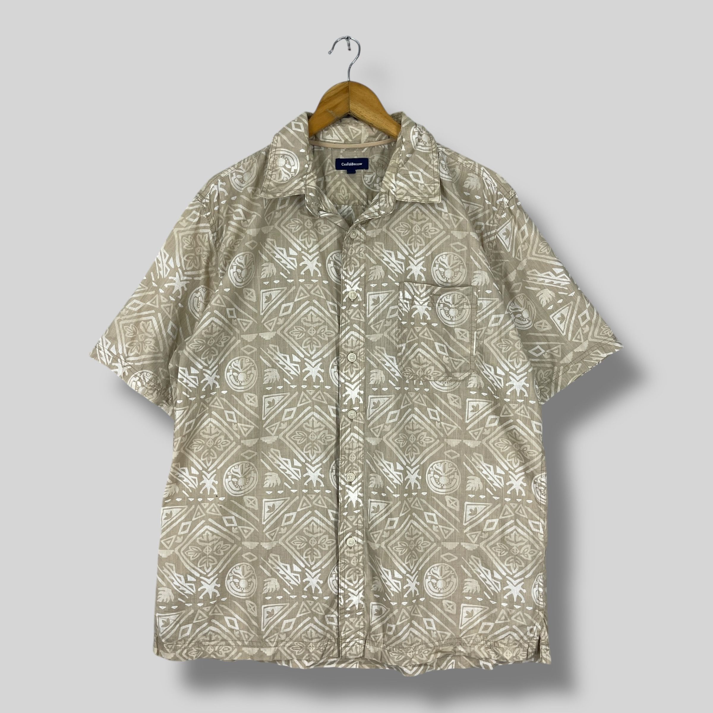 Croft & Barrow Vintage Native Tribal Tattoo Flower Motive Hawaii Shirt Size US L / EU 52-54 / 3 - 1 Thumbnail