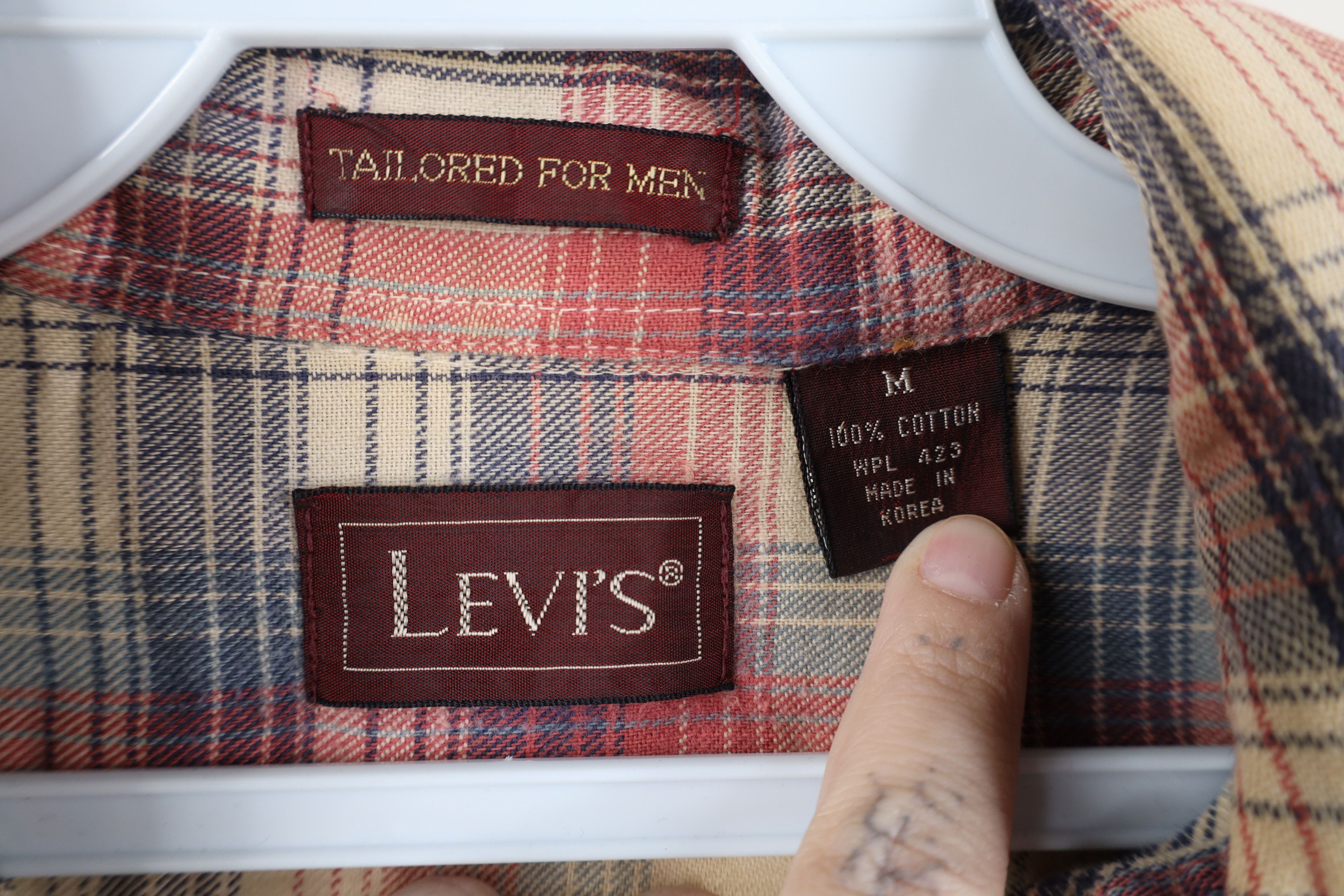Levi's Vintage 70s 80s Levis Flannel Collared Button Shirt Plaid Size US M / EU 48-50 / 2 - 8 Thumbnail