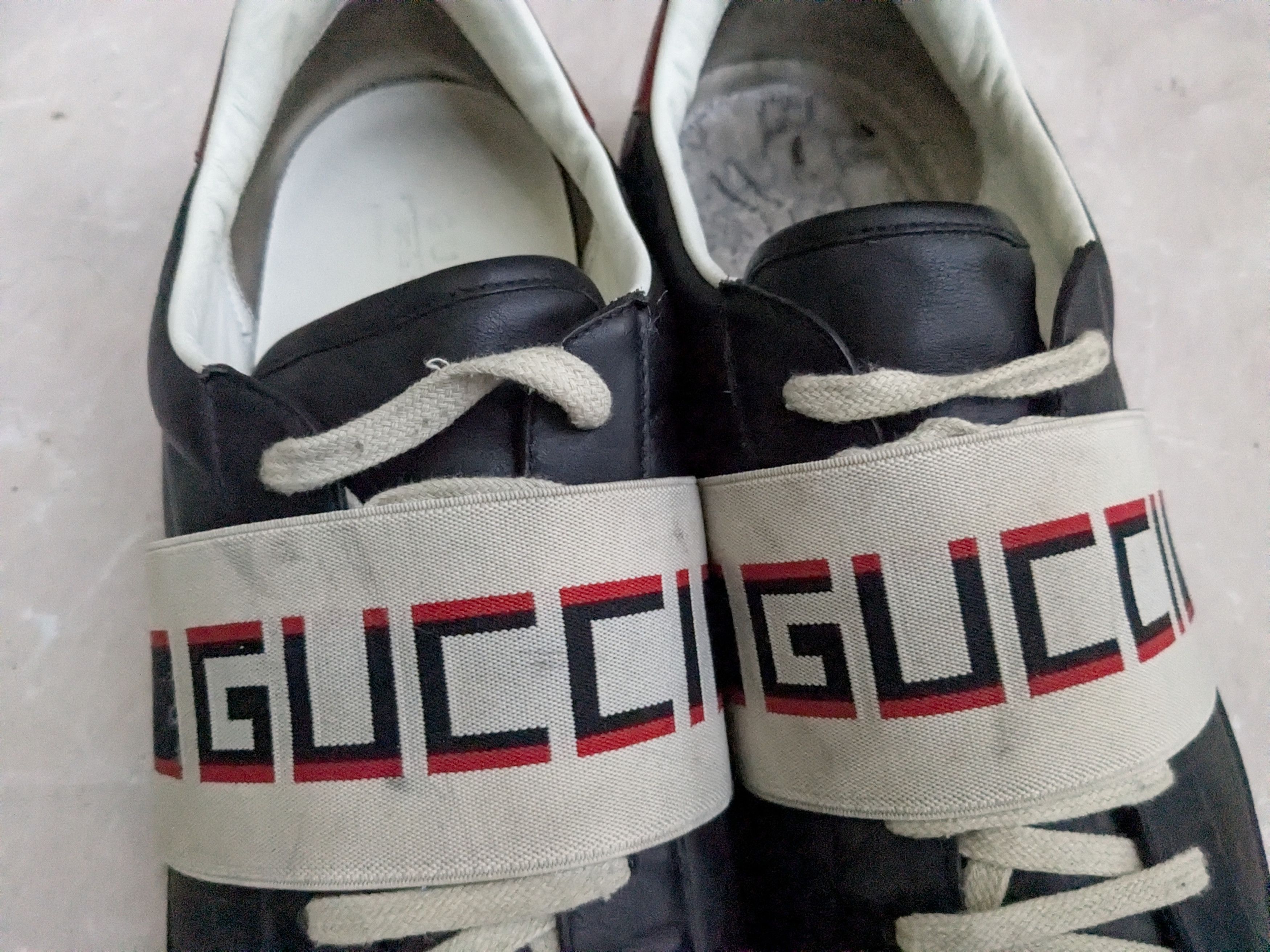 Gucci Gucci Ace Black Stripe Black 12 Low Tops Leather Size US 12 / EU 45 - 4 Thumbnail