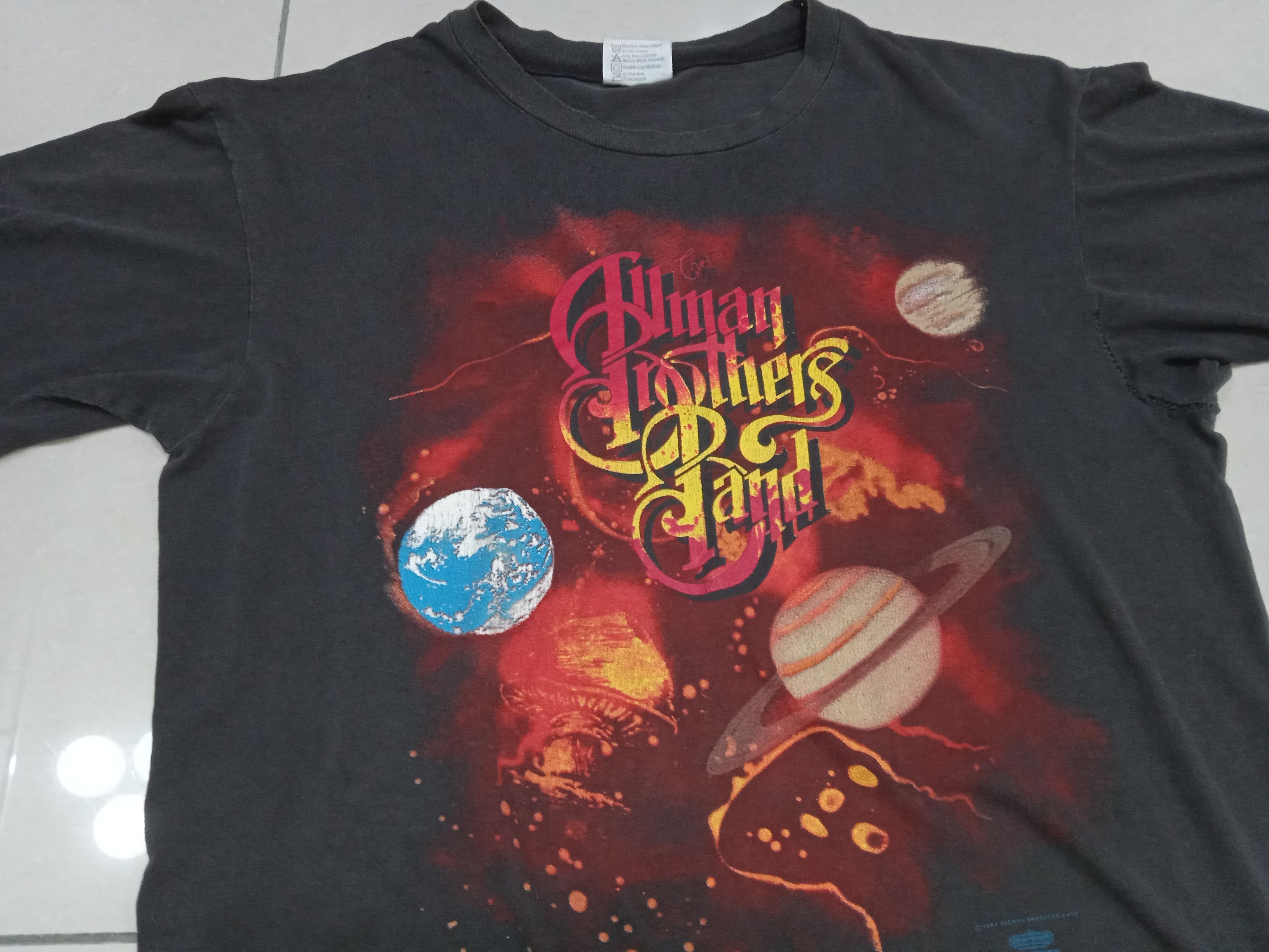 Band Tees Distressed Vintage 90s Allman Brothers 1991 Tour T Shirt Size US L / EU 52-54 / 3 - 8 Thumbnail