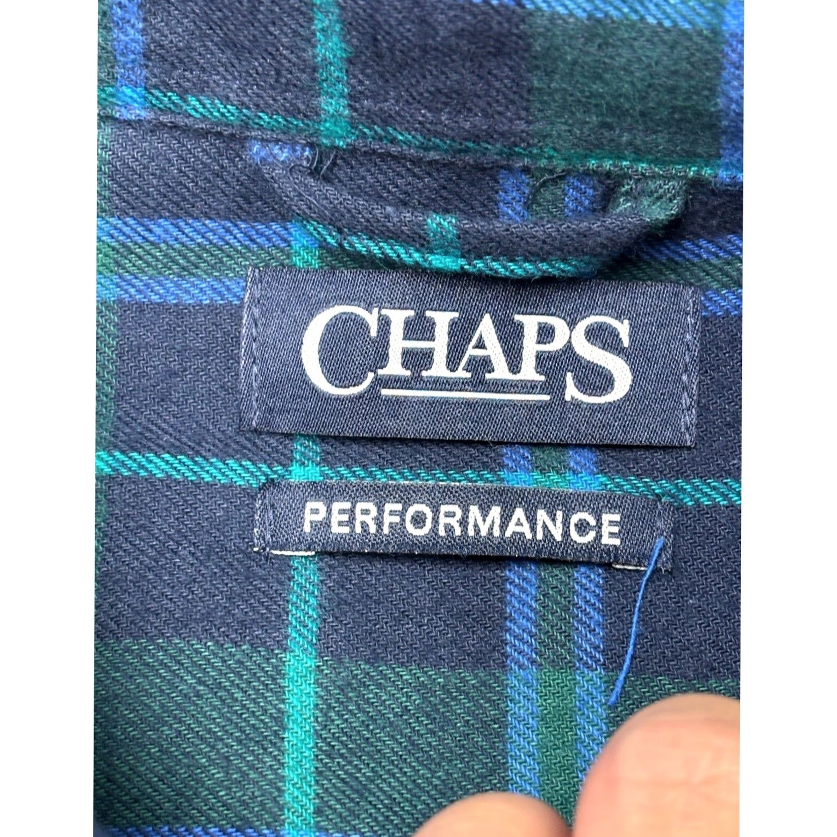 Chaps Chaps Flannel Shirt Button-Up Long Sleeve Men's L Green Plaid Size US L / EU 52-54 / 3 - 6 Thumbnail