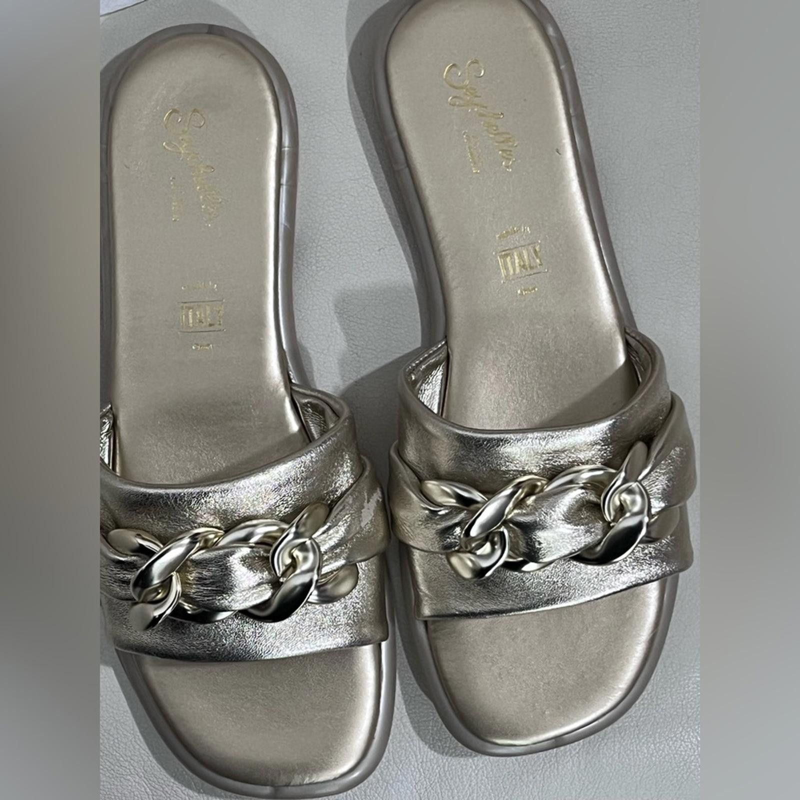 Other Elegant Silver Chain-Embellished Sandals Size US 8 / IT 38 - 1 Thumbnail