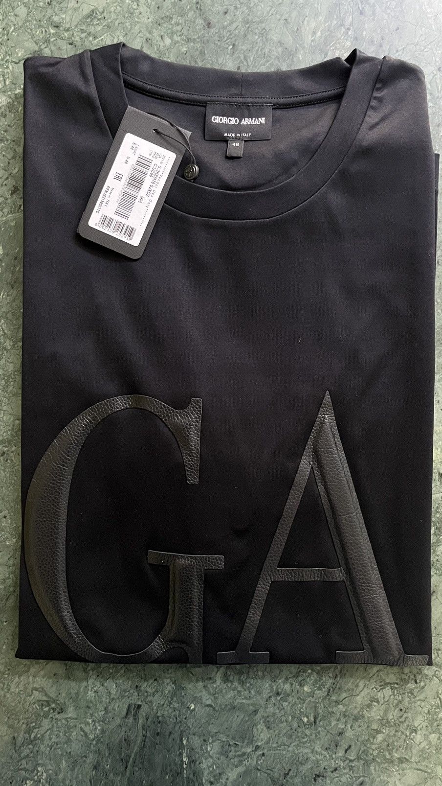 Giorgio Armani Giorgio Armani logo tshirt leather GA patch Size US M / EU 48-50 / 2 - 10 Thumbnail