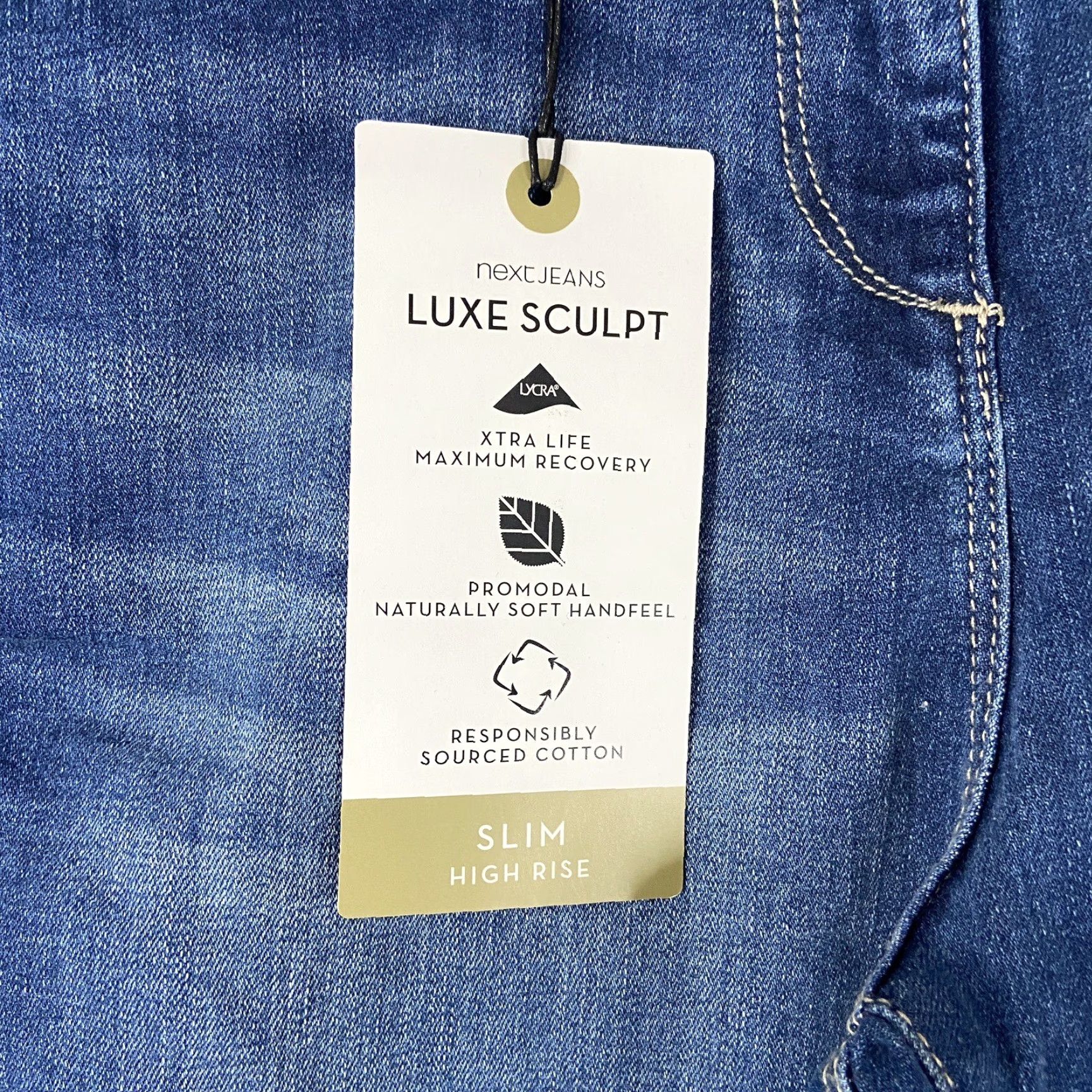 NEXT VINTAGE? No. Next Jeans Luxe Sculpt Slim High Rise Jeans Women’s 12 Regular Blue Slimming 12 Women Size 34" / US 12 / IT 48 - 3 Thumbnail