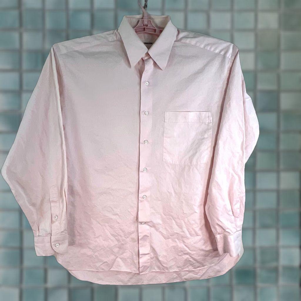 Pinko Lorenzini Shirt Men’s 16 Pink Cotton Button-Up Solid Italian Mens Size US L / EU 52-54 / 3 - 1 Thumbnail