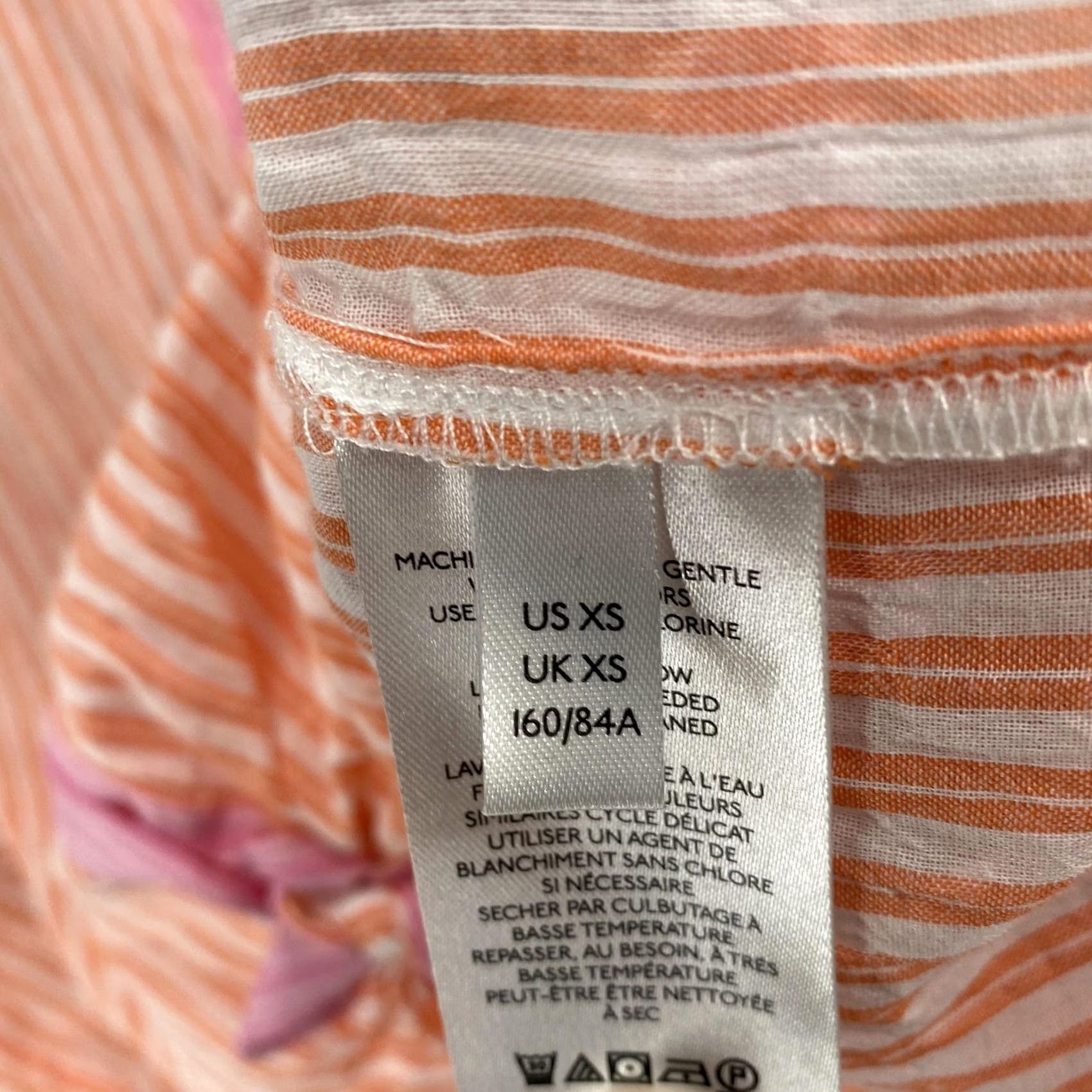 Vintage Maeve Striped Tunic Shirt XS Women's Button-Up Casual Cotton Blend Spandex Lightweight Collared Long Sleeve Button-Front 90s? Size XS / US 0-2 / IT 36-38 - 7 Thumbnail