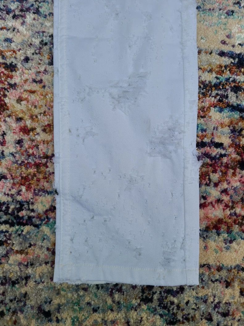 Ann Demeulemeester Ann Demeulemeester Distressed White Jeans-2506 Size 22" - 5 Thumbnail