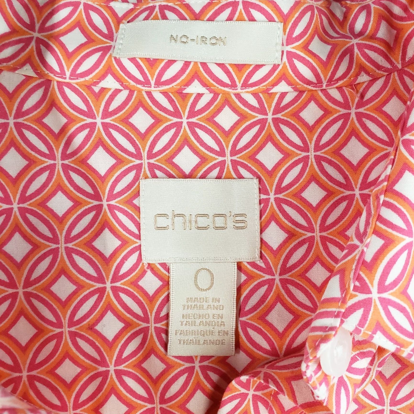 Vintage Chico's Button Front Shirt Womens Small Pink Cotton 3/4 Sleeve No Iron Shirt Woman Small Pink Cotton Size S / US 4 / IT 40 - 6 Thumbnail