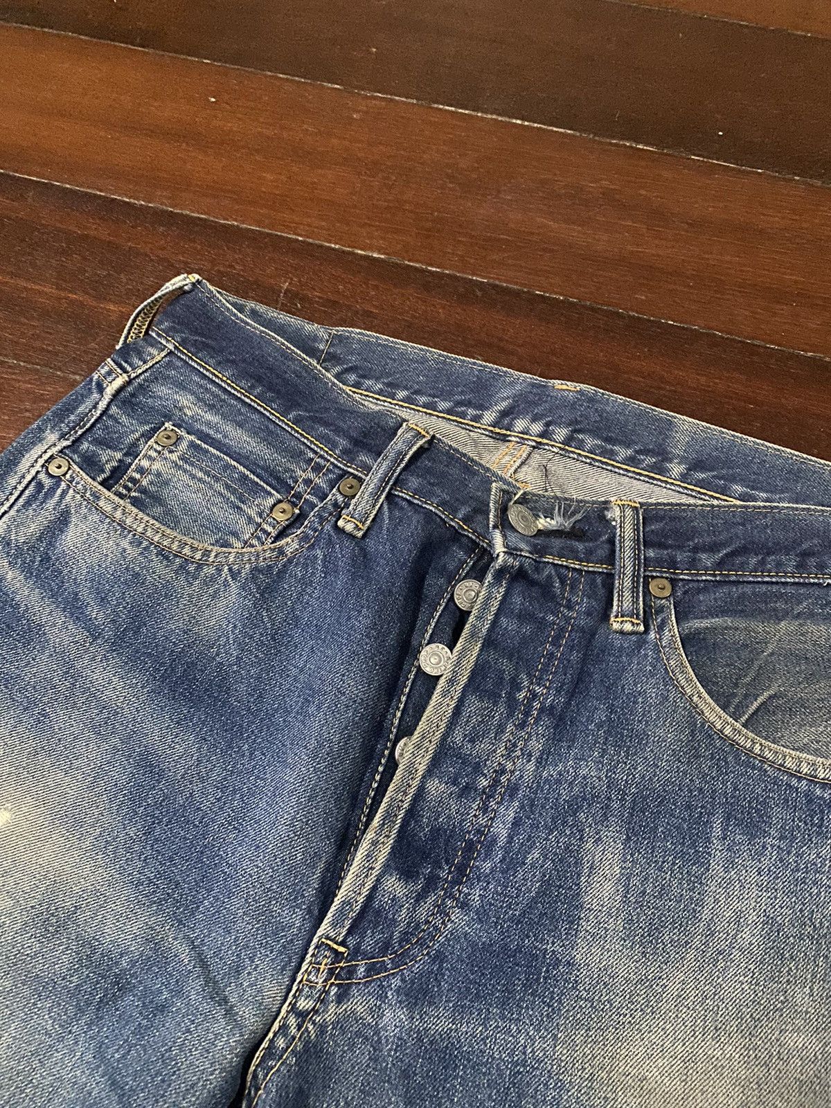 Vintage SICK 👊🏻🔥🔥 SEWING CHOP JAPANES BRAND JEANS SELVEDGE DISTRESSED Size US 32 / EU 48 - 7 Thumbnail