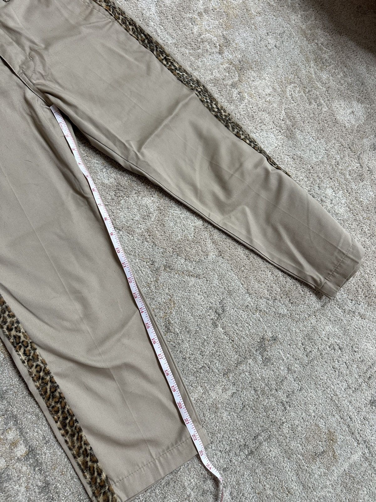 Bedwin & The Heartbreakers Khaki Chino Velvet Cheetah Side Stripe Pants Size US 30 / EU 46 - 9 Thumbnail