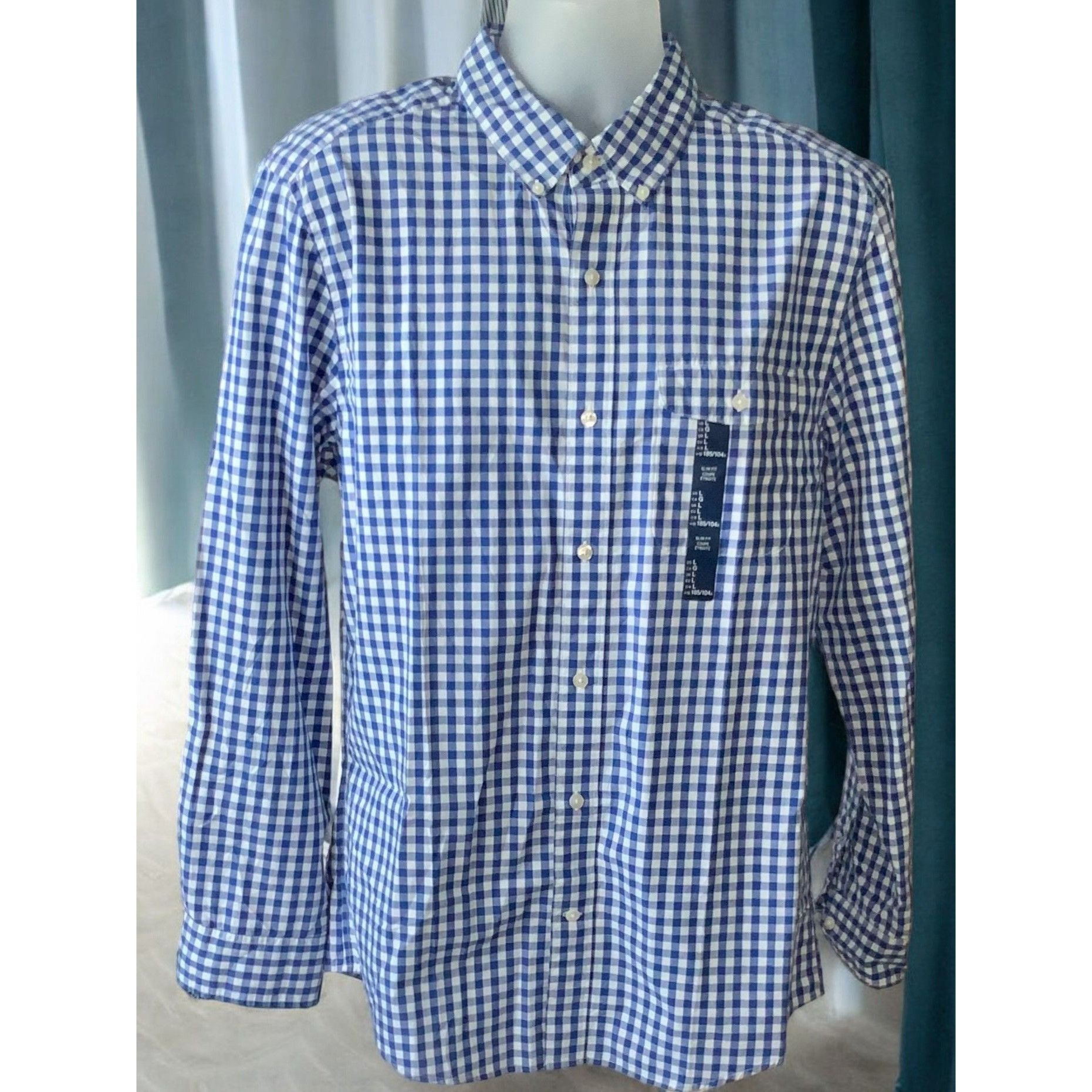 Gap Gap Blue White Gingham Checkered Long Sleeve Button Down Shi Size US L / EU 52-54 / 3 - 2 Thumbnail