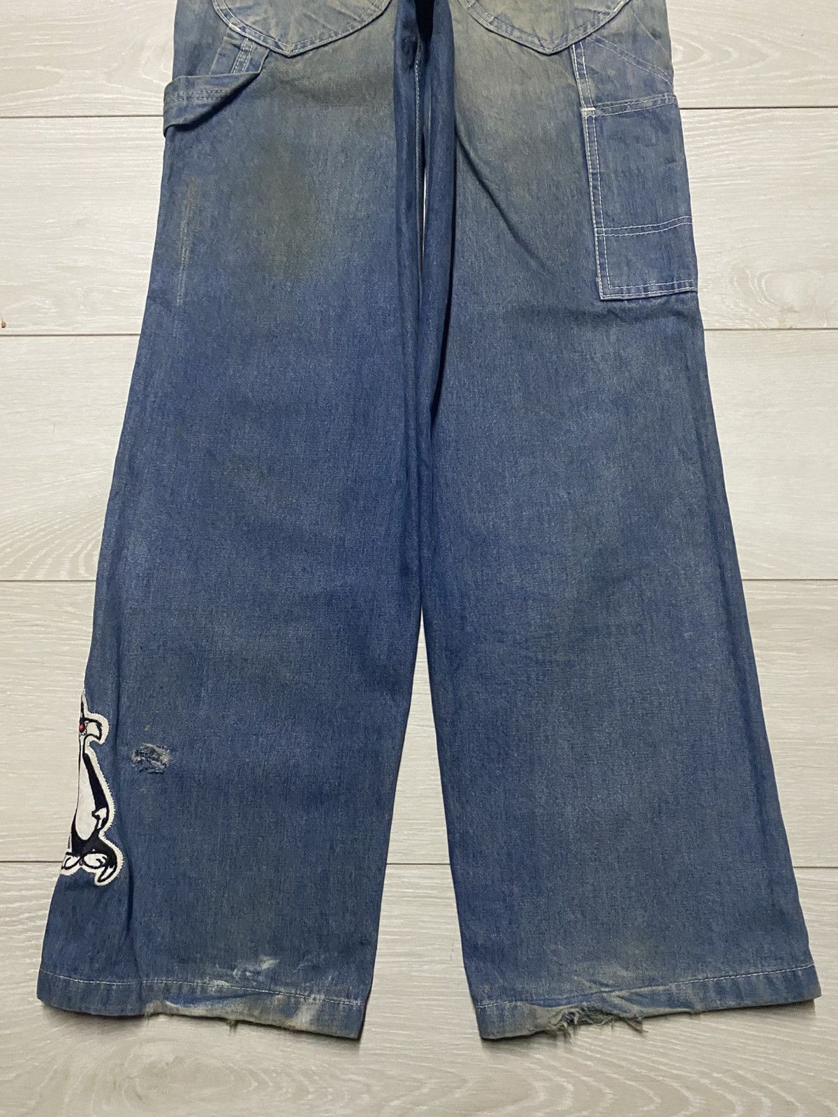 Japanese Brand Vintage Japanese Brand Grunge Patch Carpenter Loose Jeans Size US 27 - 6 Thumbnail