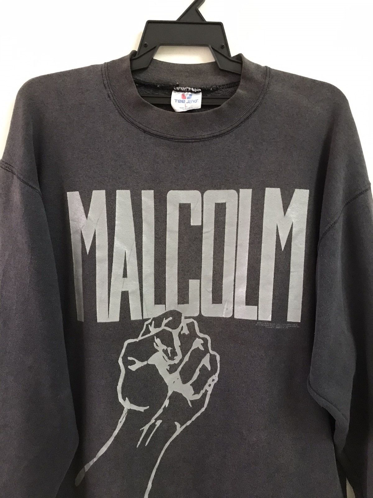 Vintage Vintage MALCOLM X 90s American Minister Activist Sweatshirt Size US L / EU 52-54 / 3 - 3 Thumbnail