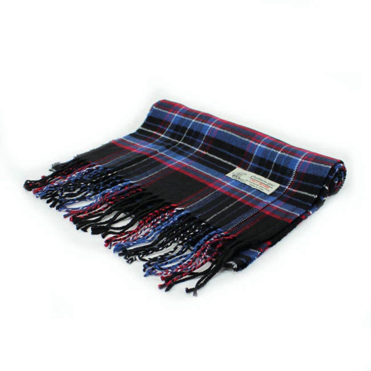 Other Cashmere feel black/blue plaid acrylic scarf with 3” fringe. Size ONE SIZE - 2 Thumbnail