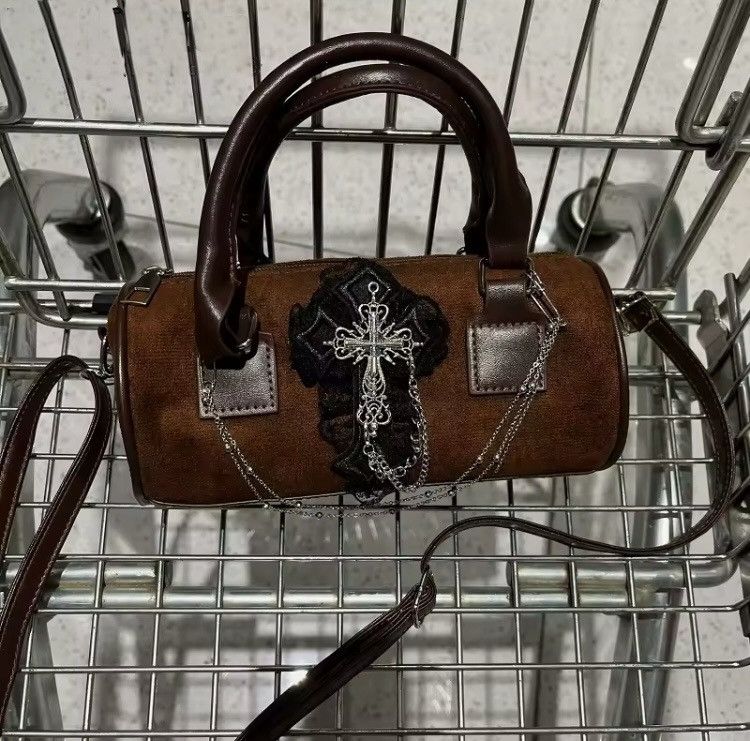 Other Hand-Made Gothic Punk Leather Cross Chain Crossbody Bag Size ONE SIZE - 3 Thumbnail