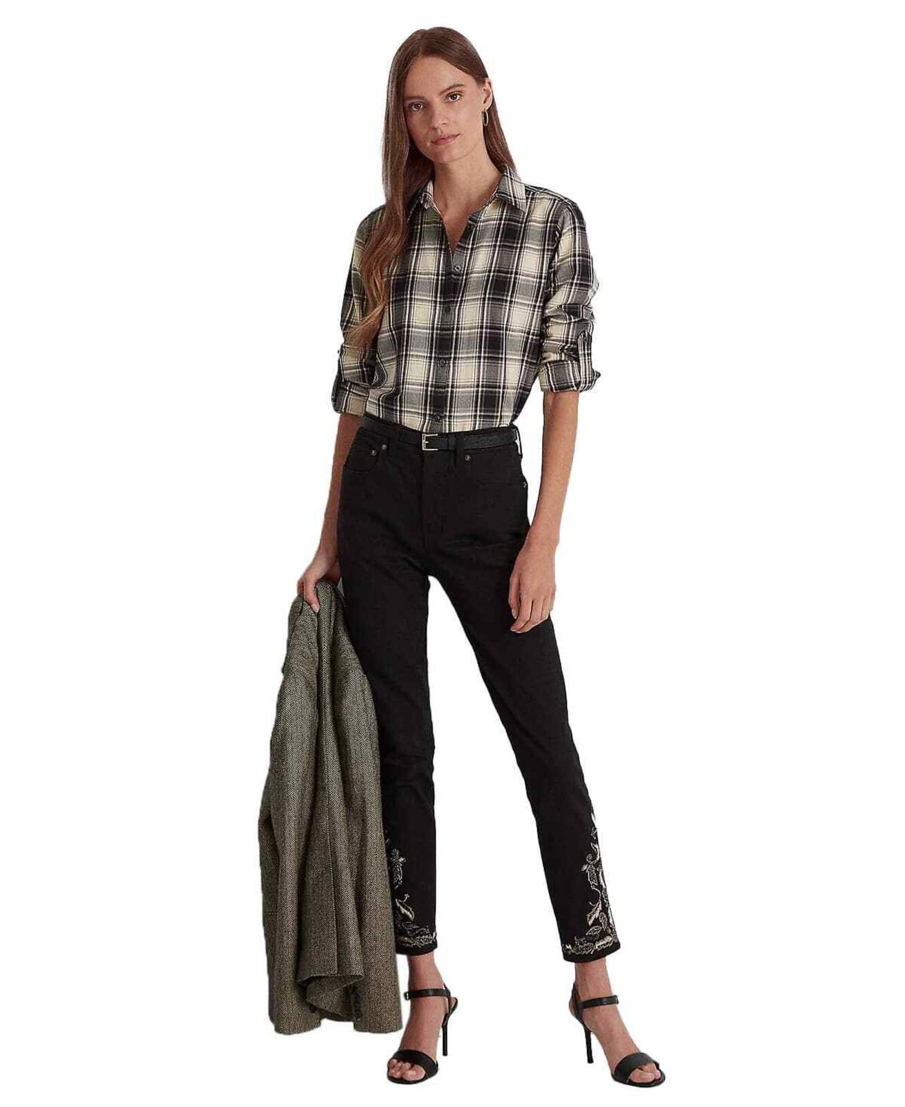 Lauren Ralph Lauren Lauren Ralph Lauren Embroidered High-Rise Skinny Ankle Jeans Size 38" / US 16 / IT 52 - 4 Thumbnail