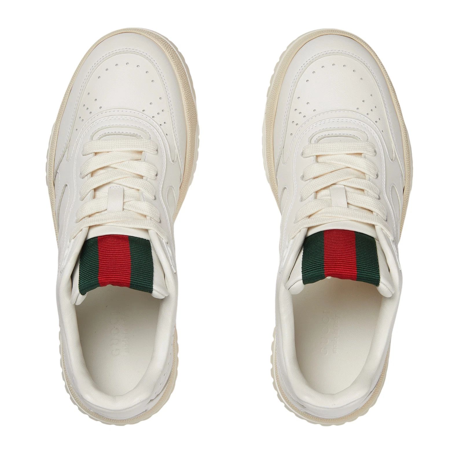 Gucci Re-Web Women's White Leather Sneakers New
