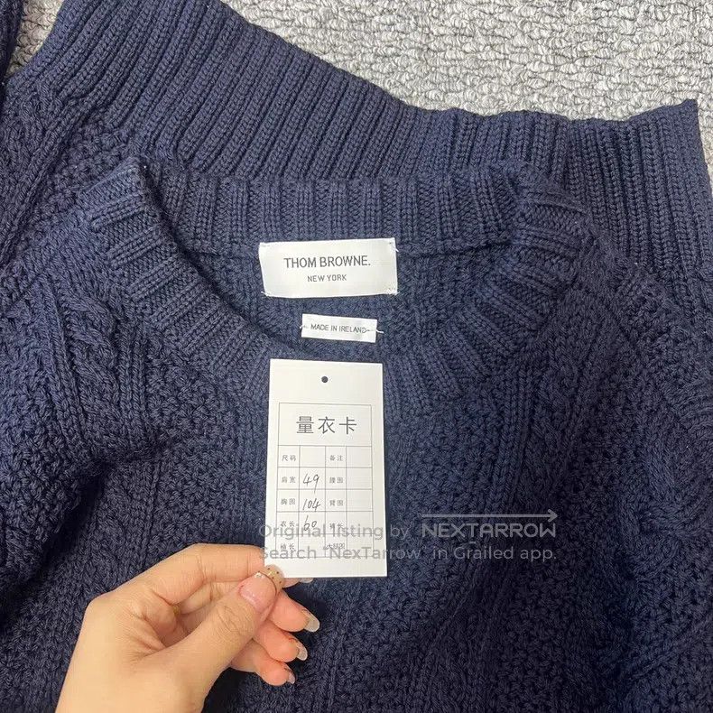 Thom Browne Thom Browne Dark Blue Chunky Knit Sweater Size US M / EU 48-50 / 2 - 5 Thumbnail
