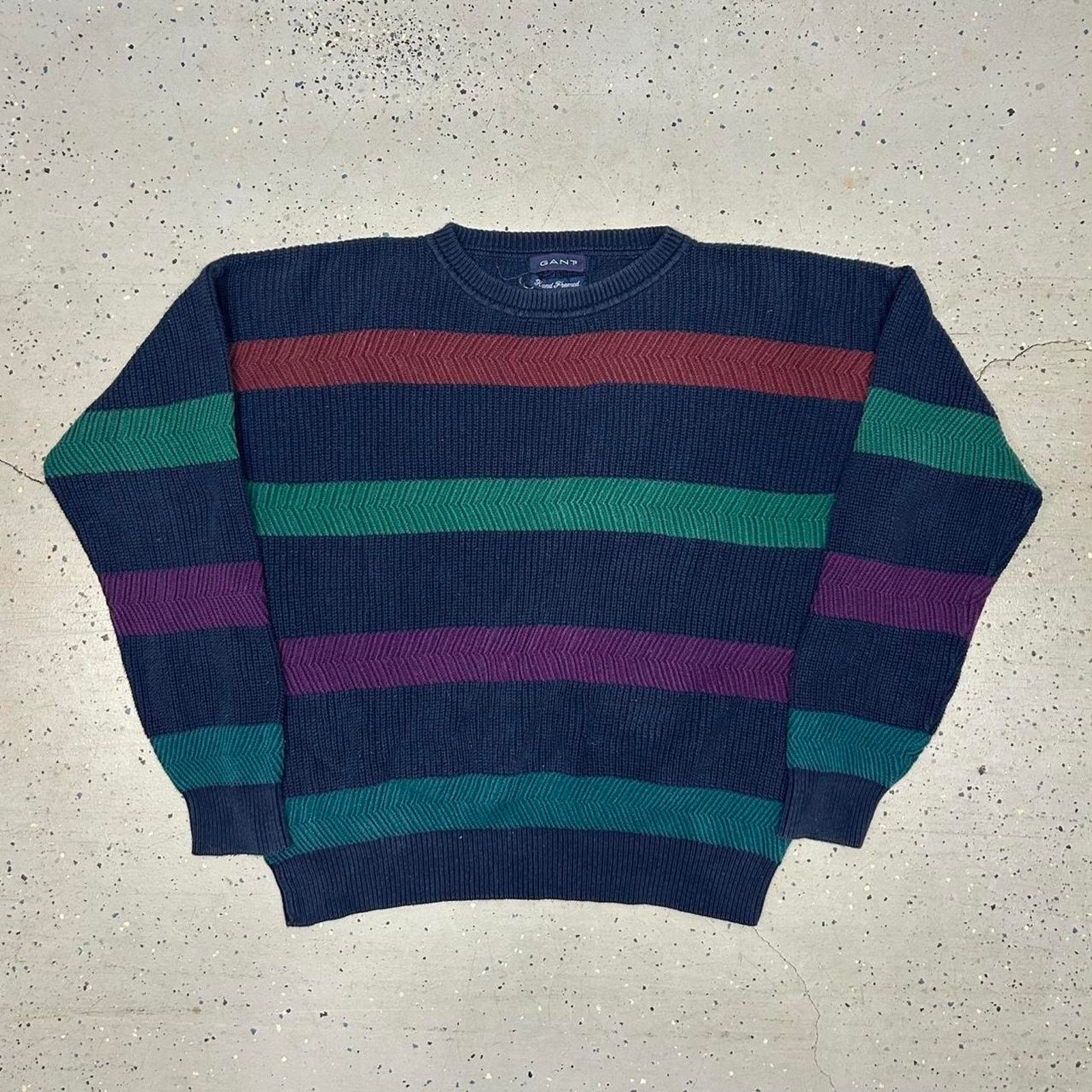 Gant Gant vintage striped sweater in navy and multi-coloured hues Size US L / EU 52-54 / 3 - 1 Thumbnail