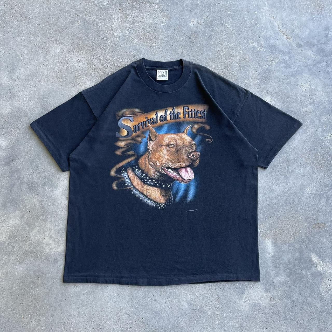 Japanese Brand × Vintage Crazy vintage 90s punk pit bull dog cyber grunge tshirt Size US XXL / EU 58 / 5 - 1 Thumbnail