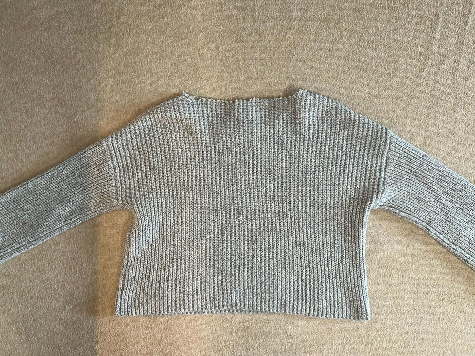 BP. Gray Ribbed Knit Cropped Sweater Women’s Size X Size XS / US 0-2 / IT 36-38 - 6 Thumbnail