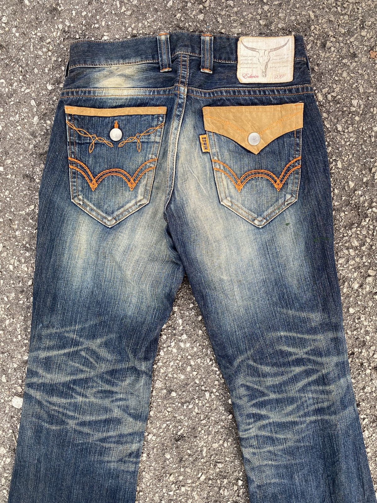 Cowboy Equipment × Edwin × Japanese Brand Edwin Claws Mark Design Flare Distressed Western Cowboycore Size US 32 / EU 48 - 10 Thumbnail