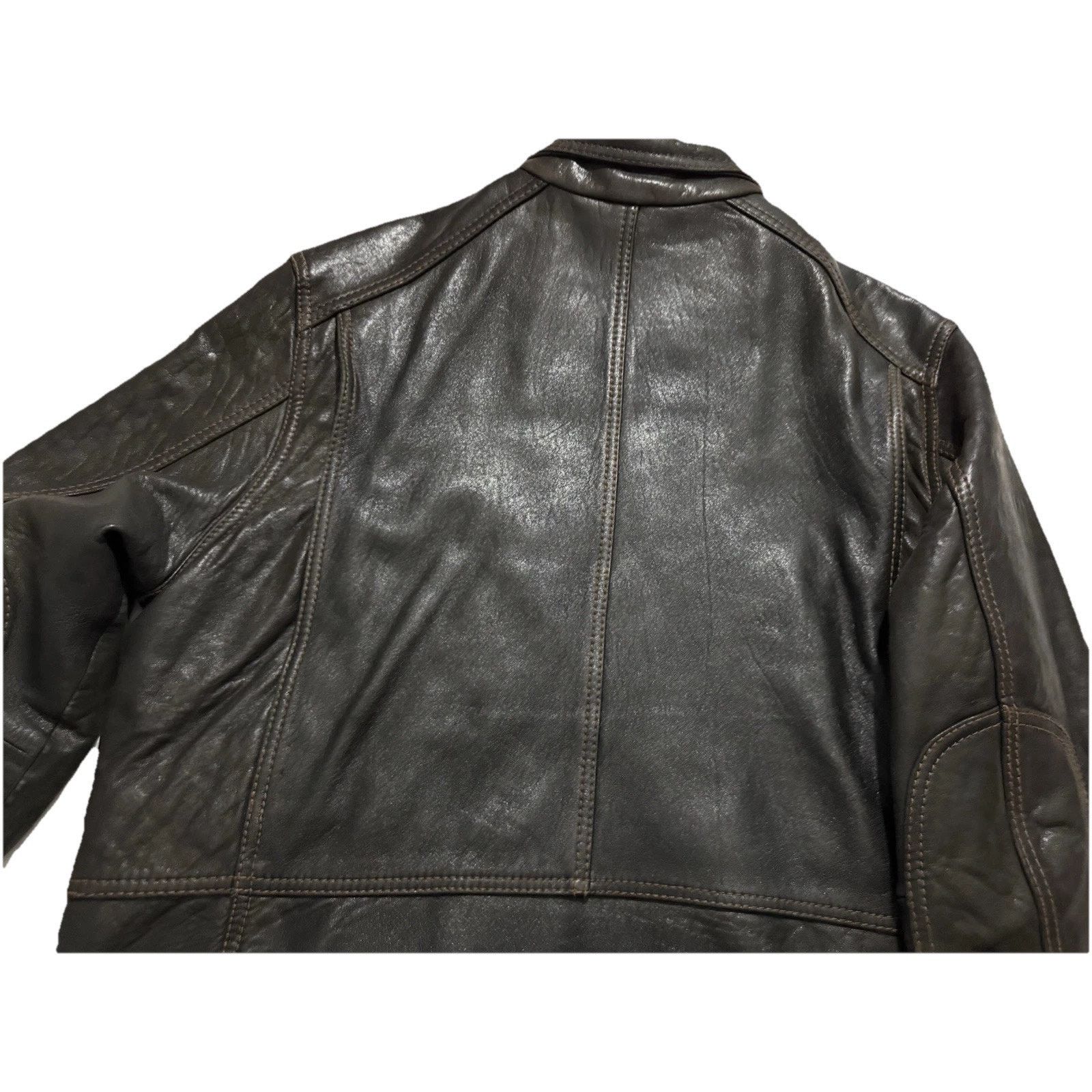 Andrew Marc Vintage Andrew Marc New York Brown Leather Biker Jacket Mens Size US XL / EU 56 / 4 - 6 Thumbnail