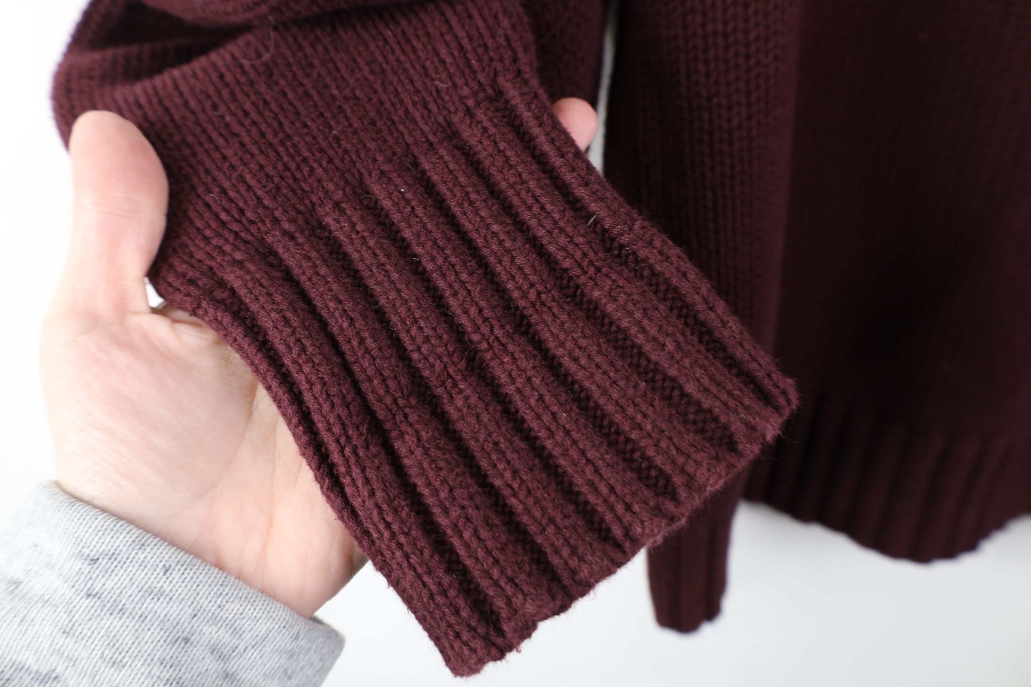 Ralph Lauren Vintage 80s 90s Ralph Lauren Ribbed Knit Sweater Maroon Size US S / EU 44-46 / 1 - 6 Thumbnail