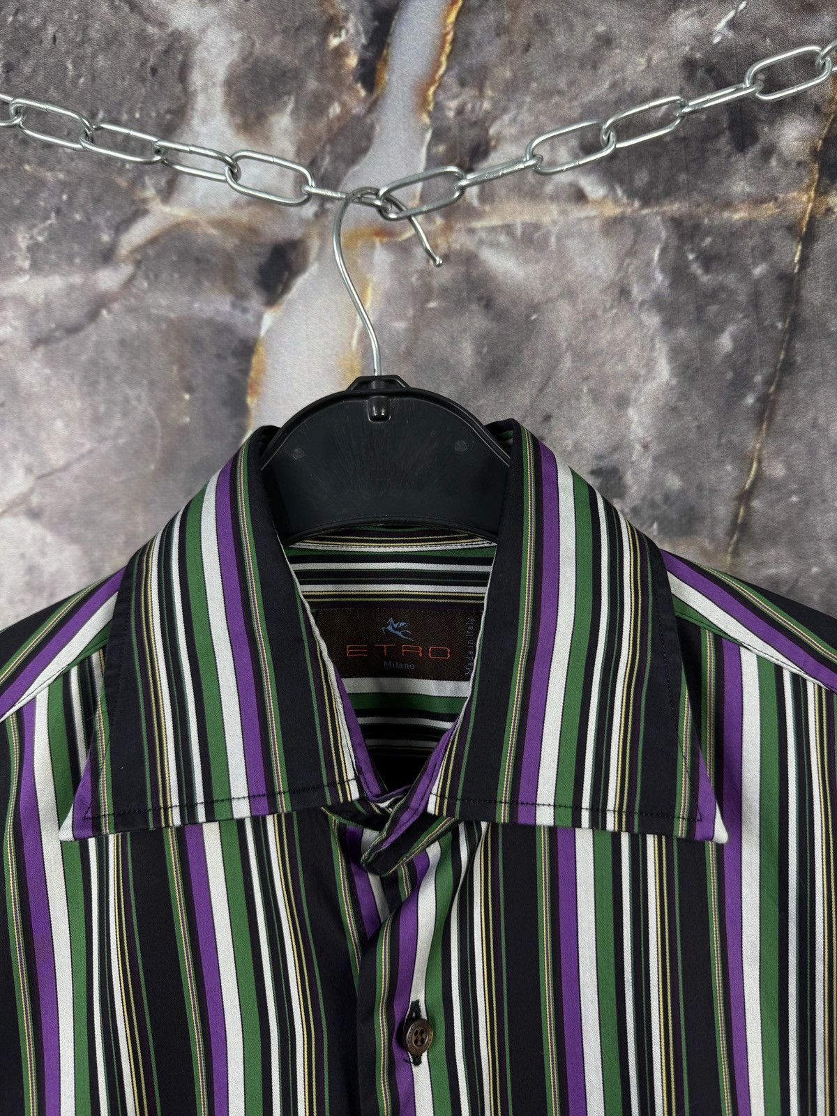 Etro Men’s Etro Milano Striped Shirt Button Up Long Sleeve Size38 Size US M / EU 48-50 / 2 - 5 Thumbnail