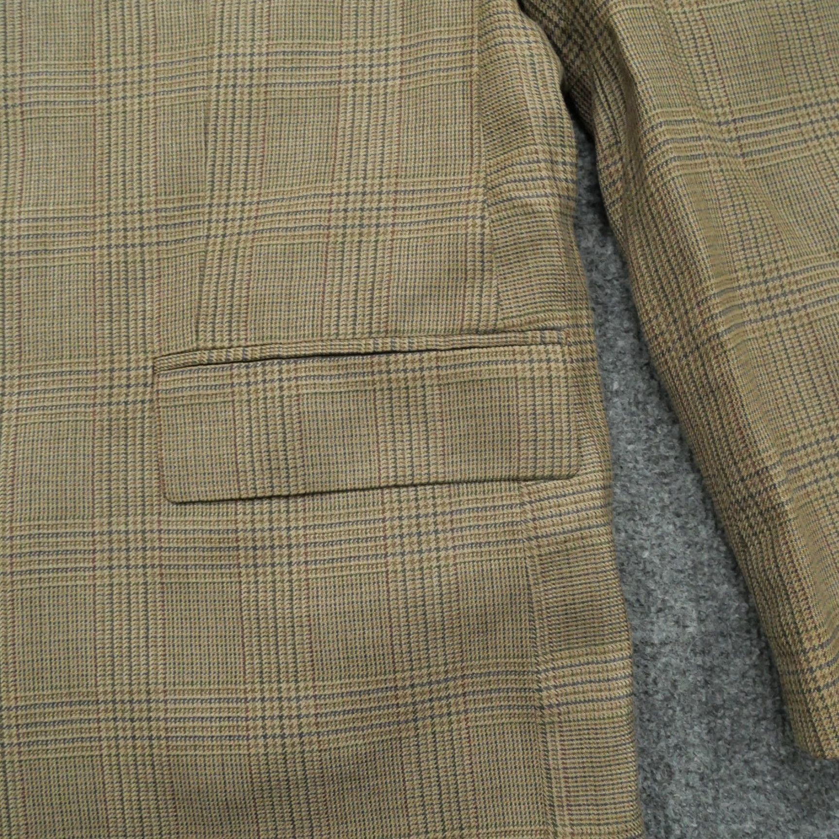Ralph Lauren VINTAGE Ralph Lauren Jacket Mens 46 Regular Brown Glen Plaid Blazer Size 46R - 4 Thumbnail