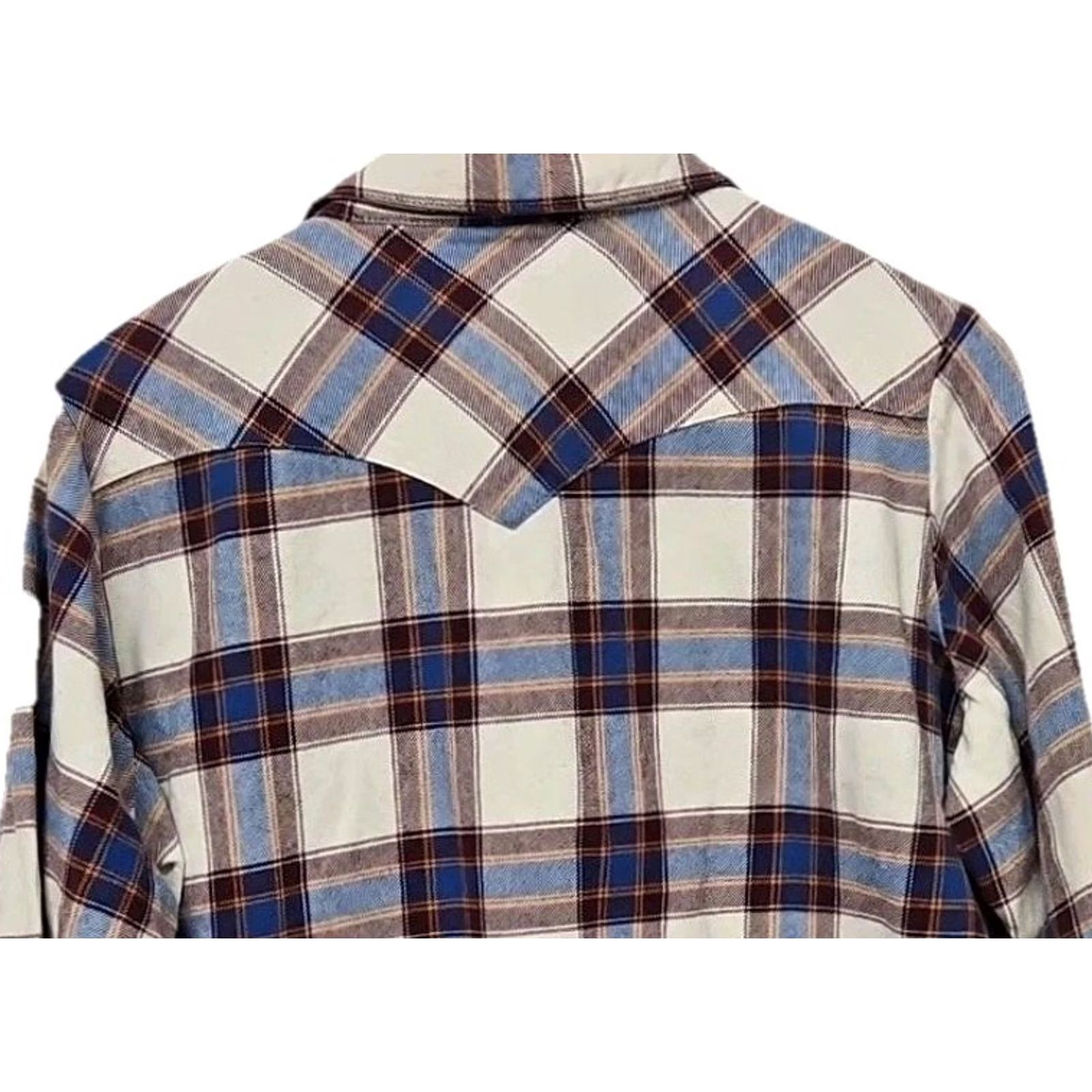 Wrangler Wrangler Shirt Western Plaid 3XL Blue Red 100% Cotton Long Sleeve Button-Down Snap Up Mens Big & Tall Size US XXL / EU 58 / 5 - 6 Thumbnail