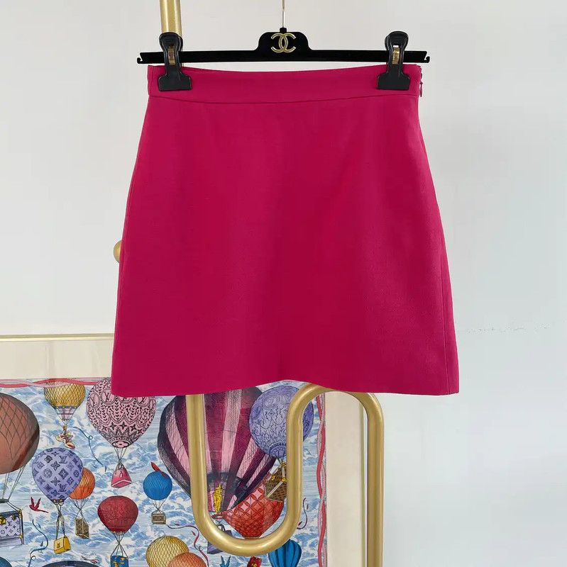 Valentino Valentino Summer Pink Wool Mini Skirt 0089 Size 23" - 1 Thumbnail