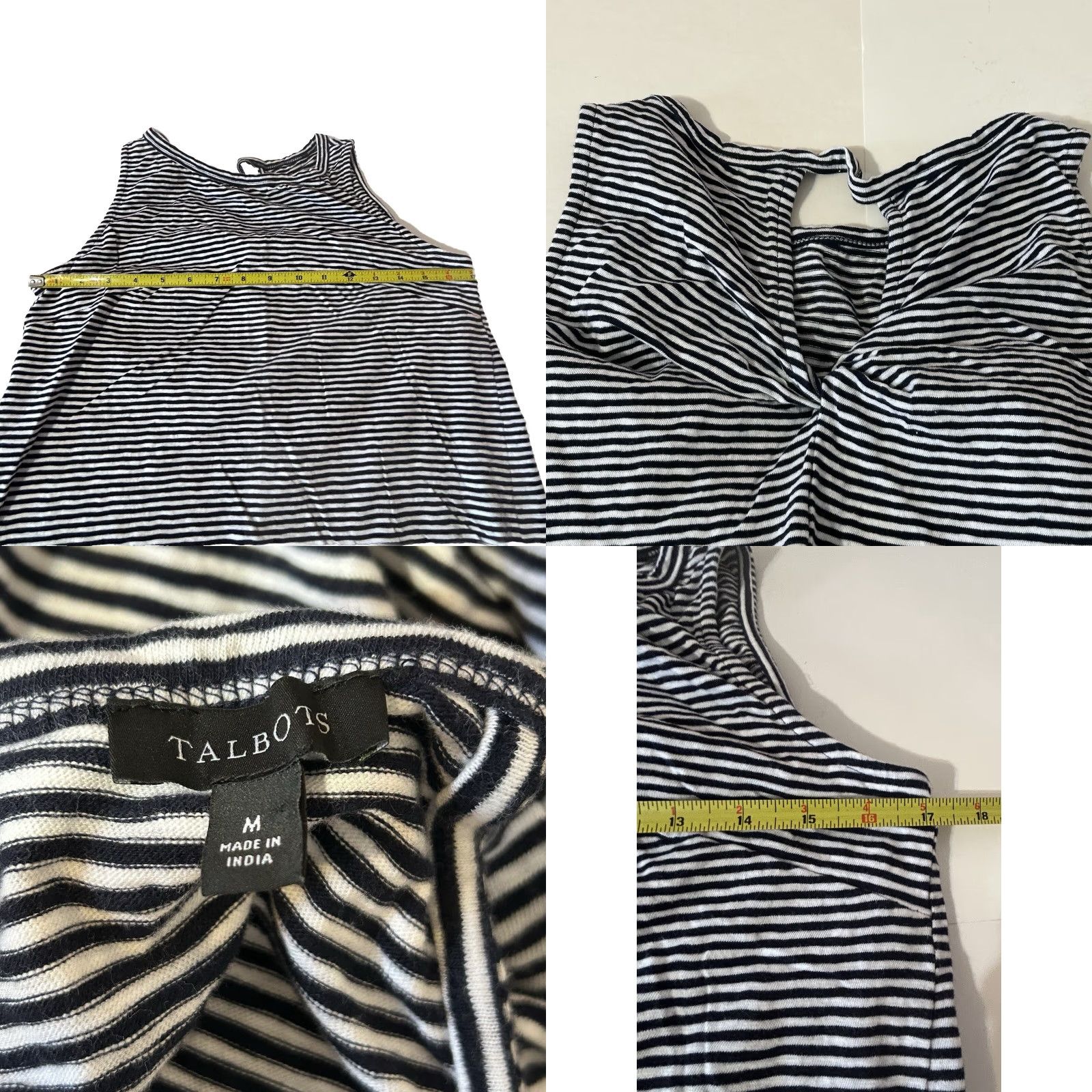 Talbots Talbots Sleeveless Maxi Dress Women M Navy Blue White Striped Keyhole Back Side Slits Pattern Multicolor Nautical Preppy 90s? Size M / US 6-8 / IT 42-44 - 8 Thumbnail