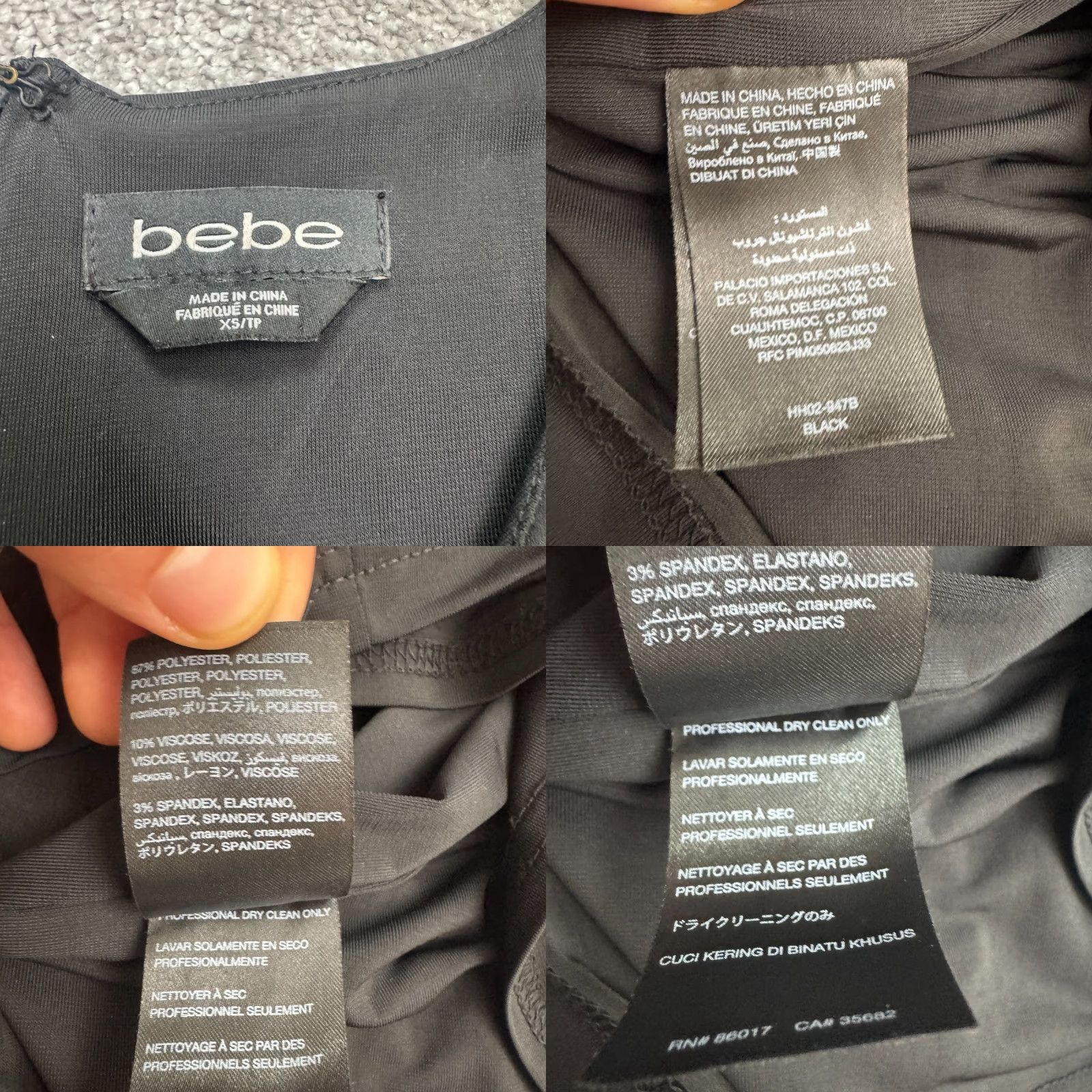 Bebe VINTAGE BeBe Embellished Gold Geometric Bodycon Dress Womens XS Black Sleeveless Stretch Size XS / US 0-2 / IT 36-38 - 8 Thumbnail