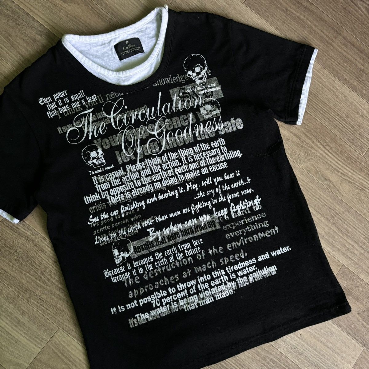 KMRii × Le Grande Bleu (L.G.B.) × Yasuyuki Ishii Collins Gothic Poem double layer Punk Style Size US L / EU 52-54 / 3 - 2 Thumbnail