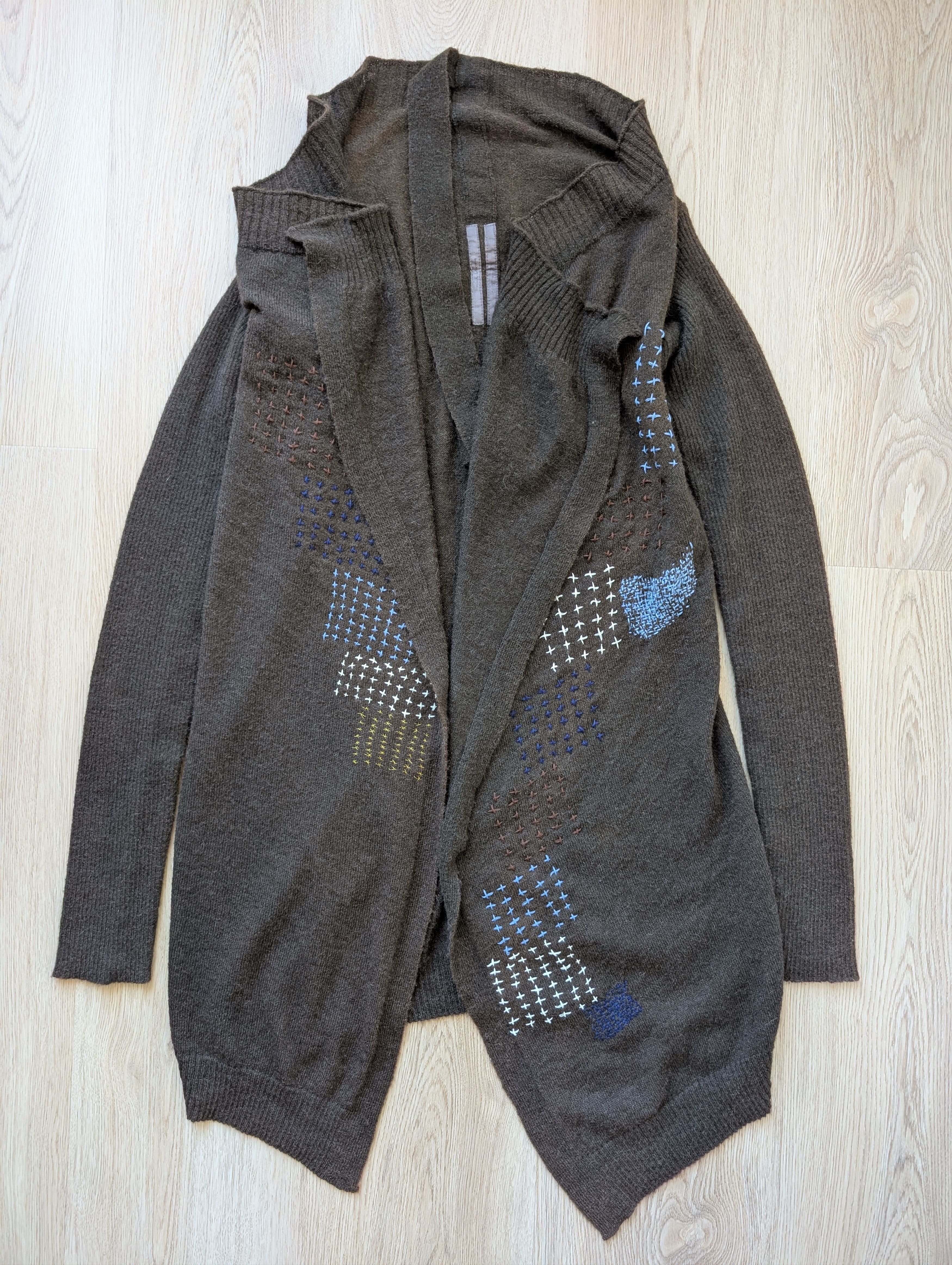Rick Owens Rick Owens Cardigan Custom Handmade Sashiko Style FW 09 Size S / US 4 / IT 40 - 1 Thumbnail