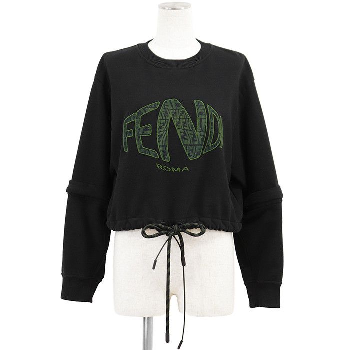 Fendi Fendi Fendi Embroidered Mesh Cropped Sweatshirt Textile Sweatshirts & Hoodies DUTY FREE for USA Size ONE SIZE - 1 Thumbnail