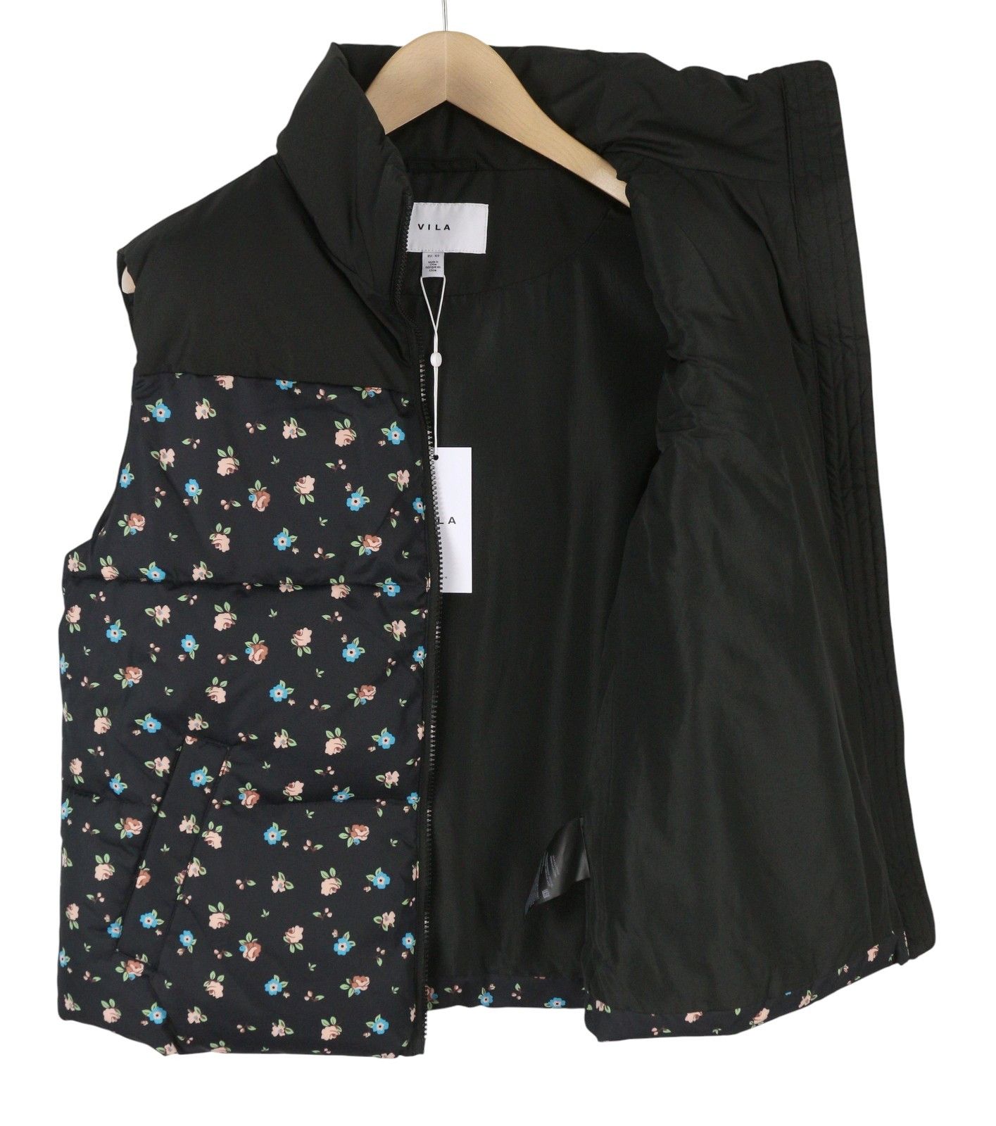 Other MAJA HIGH NECK EU42 Black Floral Quilted Vest 88034 Size XL / US 12-14 / IT 48-50 - 3 Thumbnail